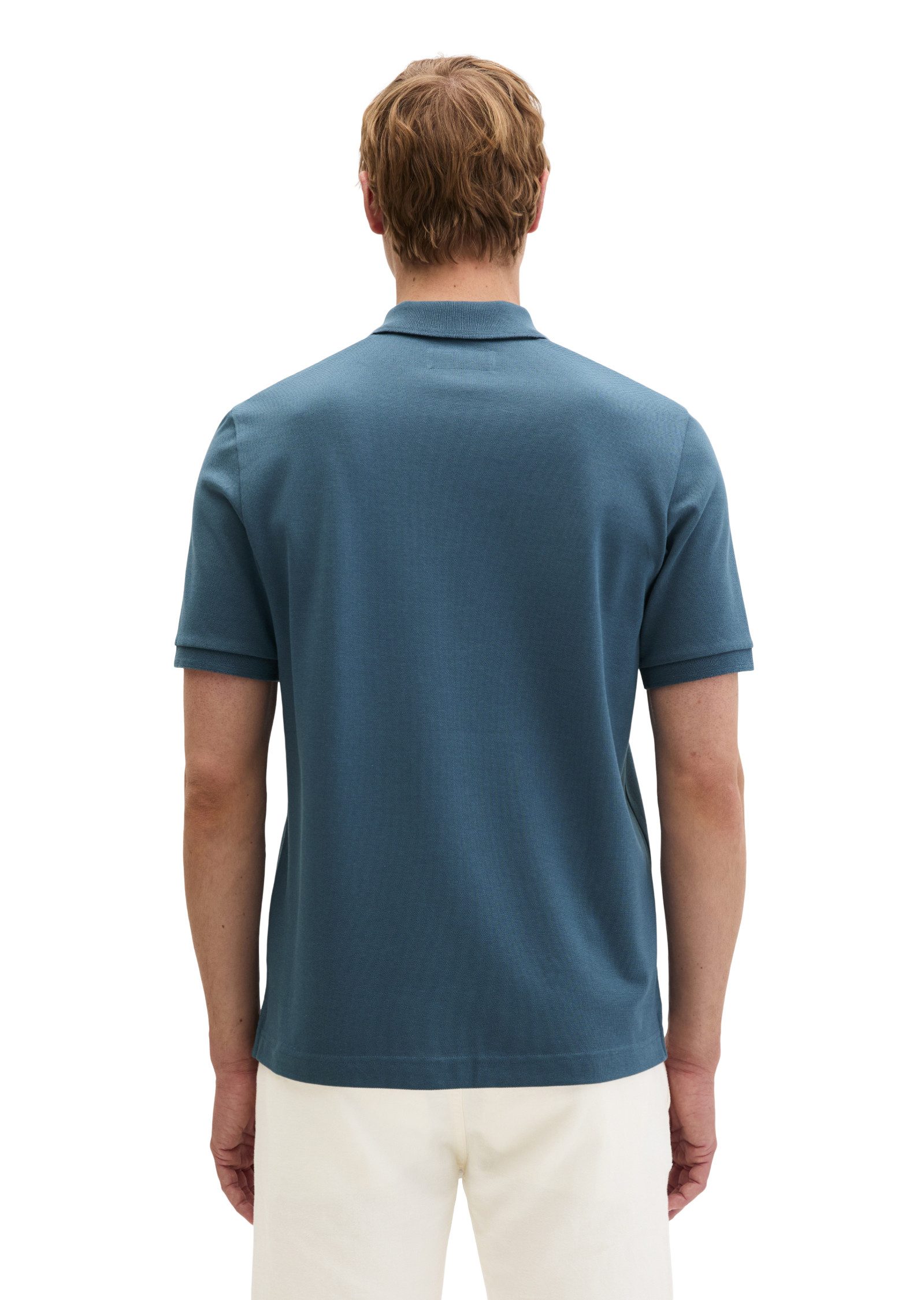 Marc O'Polo Poloshirt aus mittelschwerem Bio-Baumwoll-Viskose-Mix – Bild 3 von 5