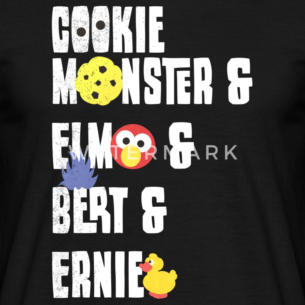 Spreadshirt T-Shirt Sesamstraße Cookie Monster, Elmo, Bert, Ernie Männer T-Shirt (1-tlg)