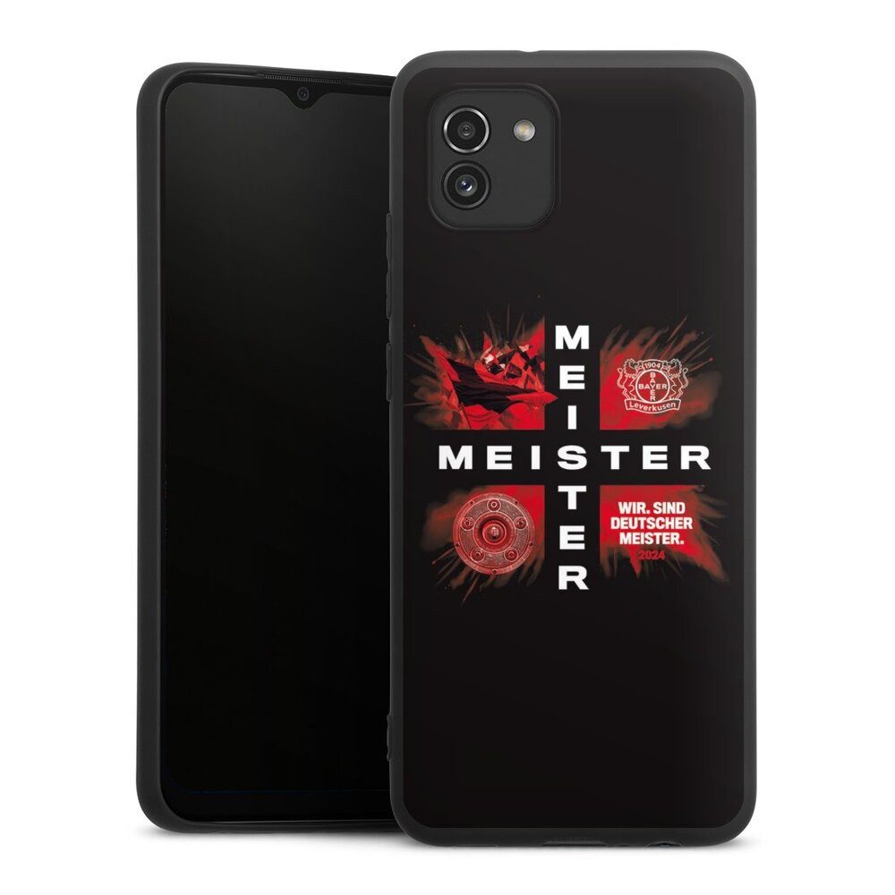 DeinDesign Handyhülle Bayer 04 Leverkusen Meister Offizielles Lizenzprodukt, Samsung Galaxy A03 Silikon Hülle Premium Case Handy Schutzhülle