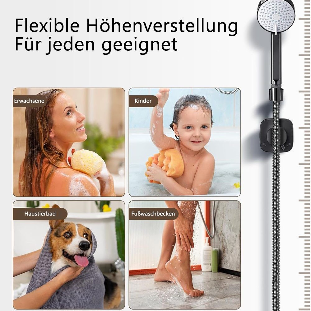 AFKSMILE Brausehalter 360° Drehbar Duschkopfhalterung mit Saugnapf, Duschbrause Halterung – Bild 4 von 5