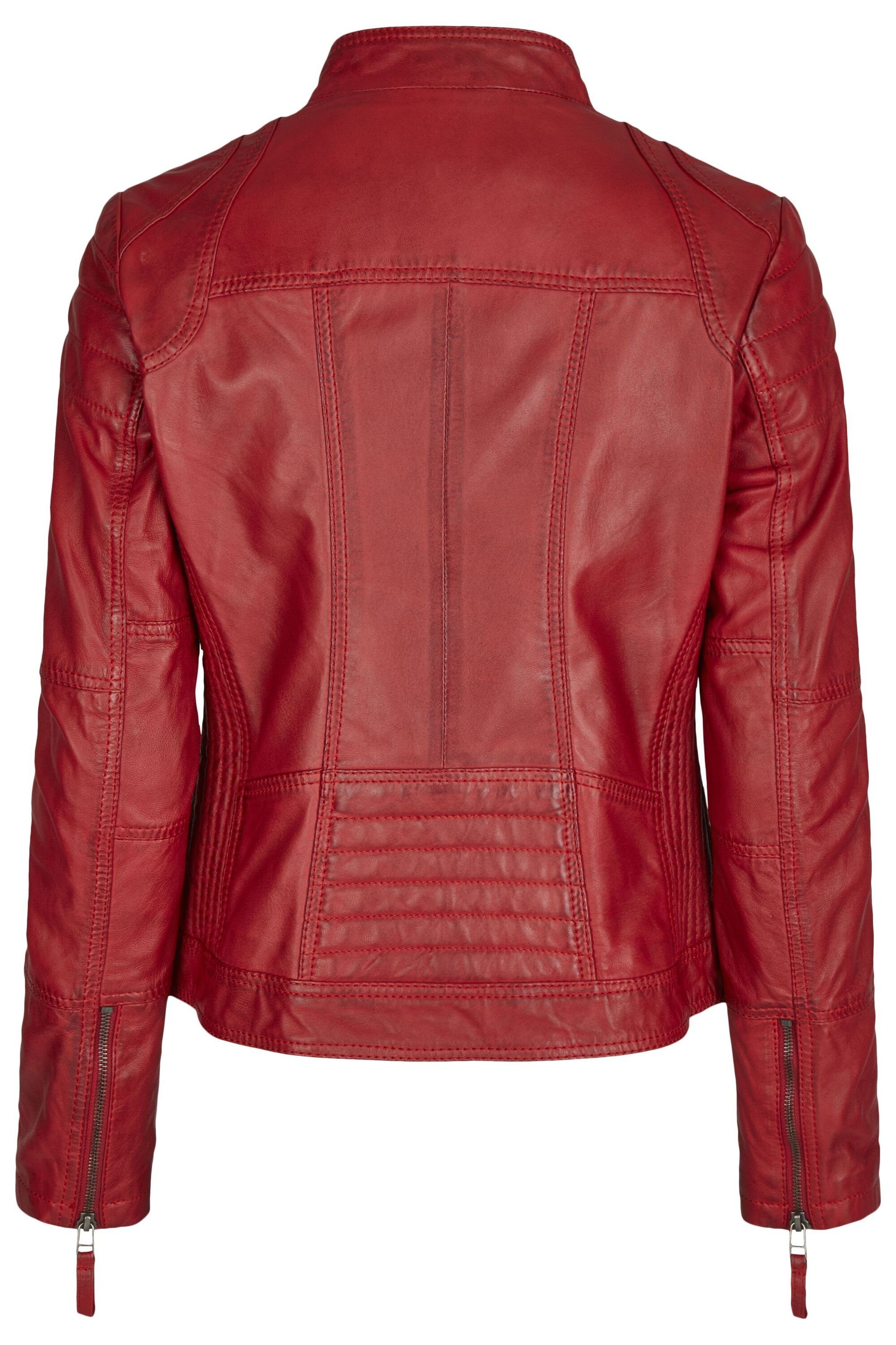7eleven Lederjacke SEVIGNI (1-St) mit Ziernähten