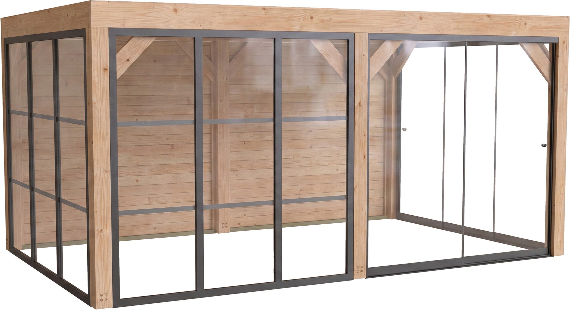weka Holzpavillon Lumley Lauben-Set Gr. 3.4, mit 4 Seitenteilen, BxTxH: 307x499x245 cm