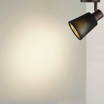 IMPTS LED Deckenstrahler, LED wechselbar, LED Deckenleuchte inkl.Leuchtmittel, Stoffschirm Spot Strahl Lampe Deckenlampe, Wandlampe, Spotbalken, Esstisch vintage schwarze stoff