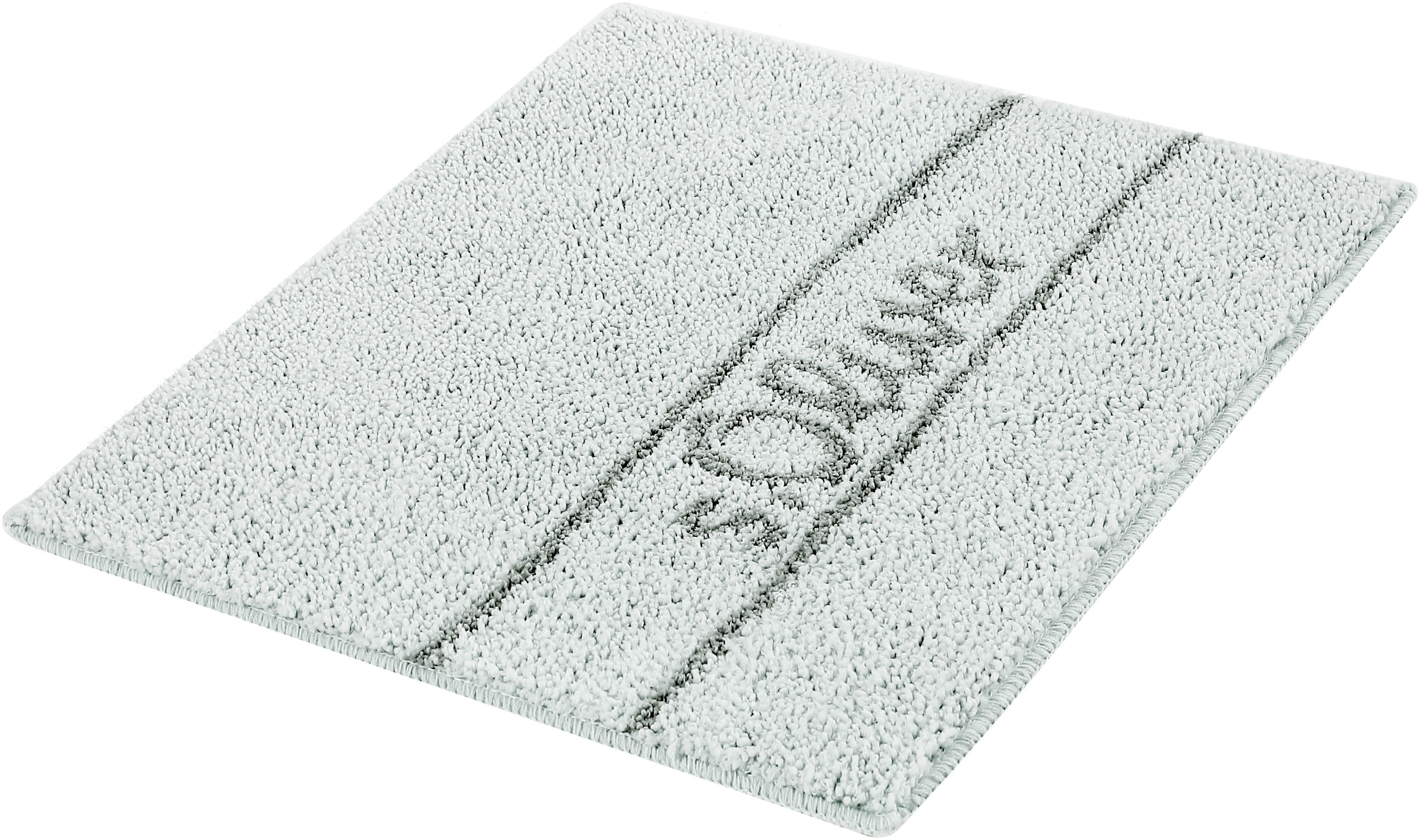 s.Oliver Badematte Allie, Badvorleger, Badezimmer Teppich, Duschvorleger, Höhe 10 mm, rutschhemmend beschichtet, schnell trocknend, strapazierfähig, Polyester, rechteckig, Badteppich, weiche Haptik, unifarben mit s.Oliver Schriftzug