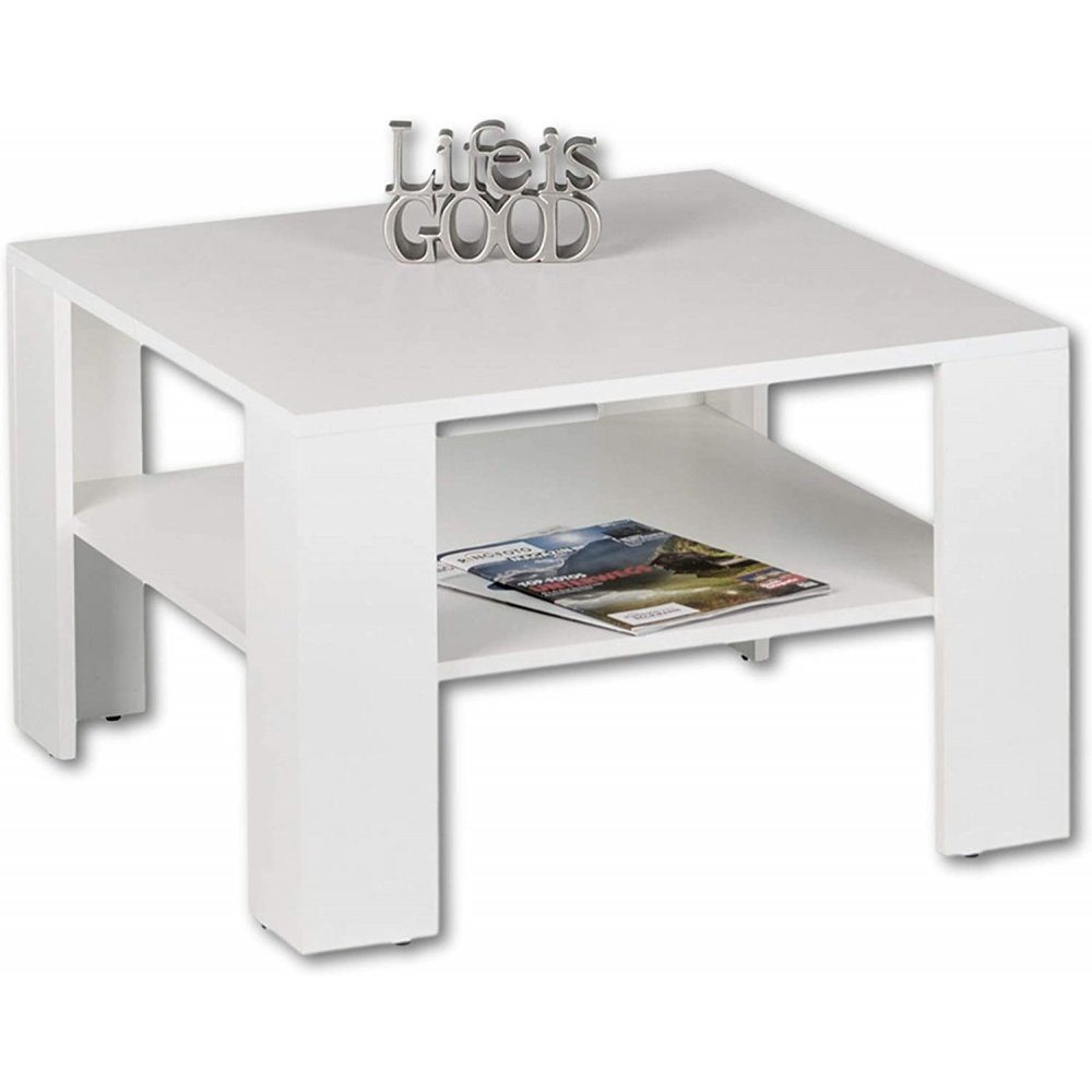 HELA Couchtisch 83443172 Joker Weiß Mini Couchtisch Beistelltisch Tisch Wohnzimmertisch 70 x 70 x 44 cm
