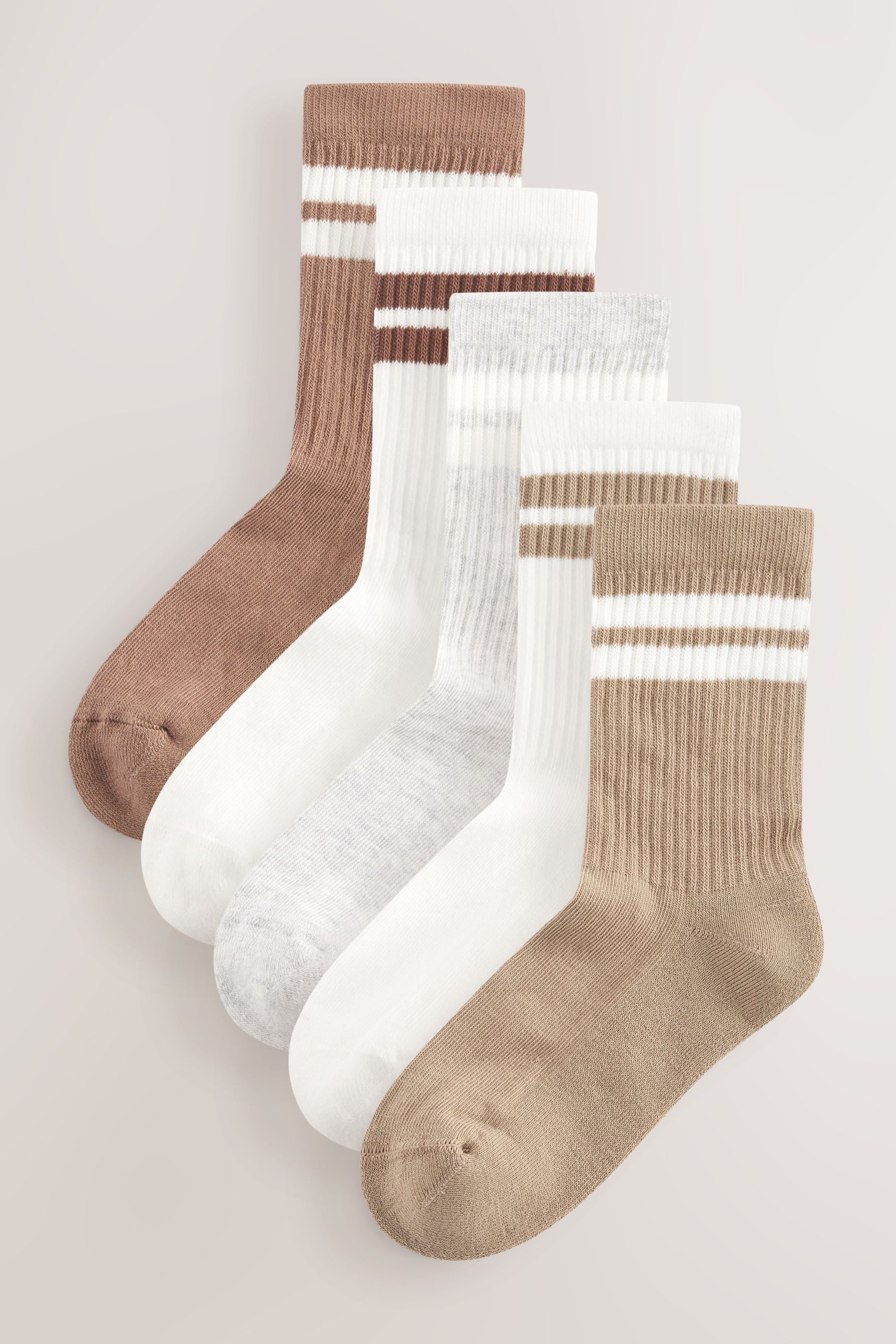 Next Kurzsocken Gerippte Socken im 5er-Pack mit Randstreifen (5-Paar)