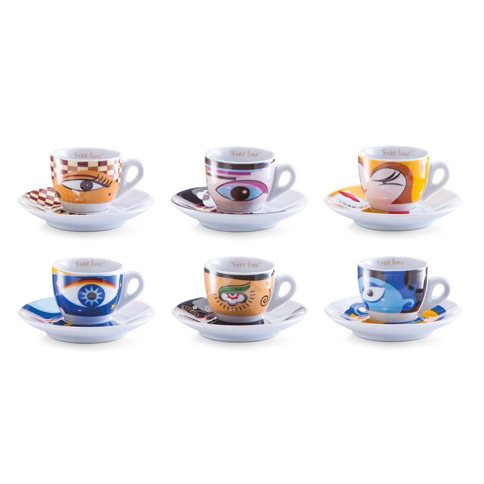 Blau Espresso-Set 12-teilig, Neuetischkultur Porzellan Espressotasse