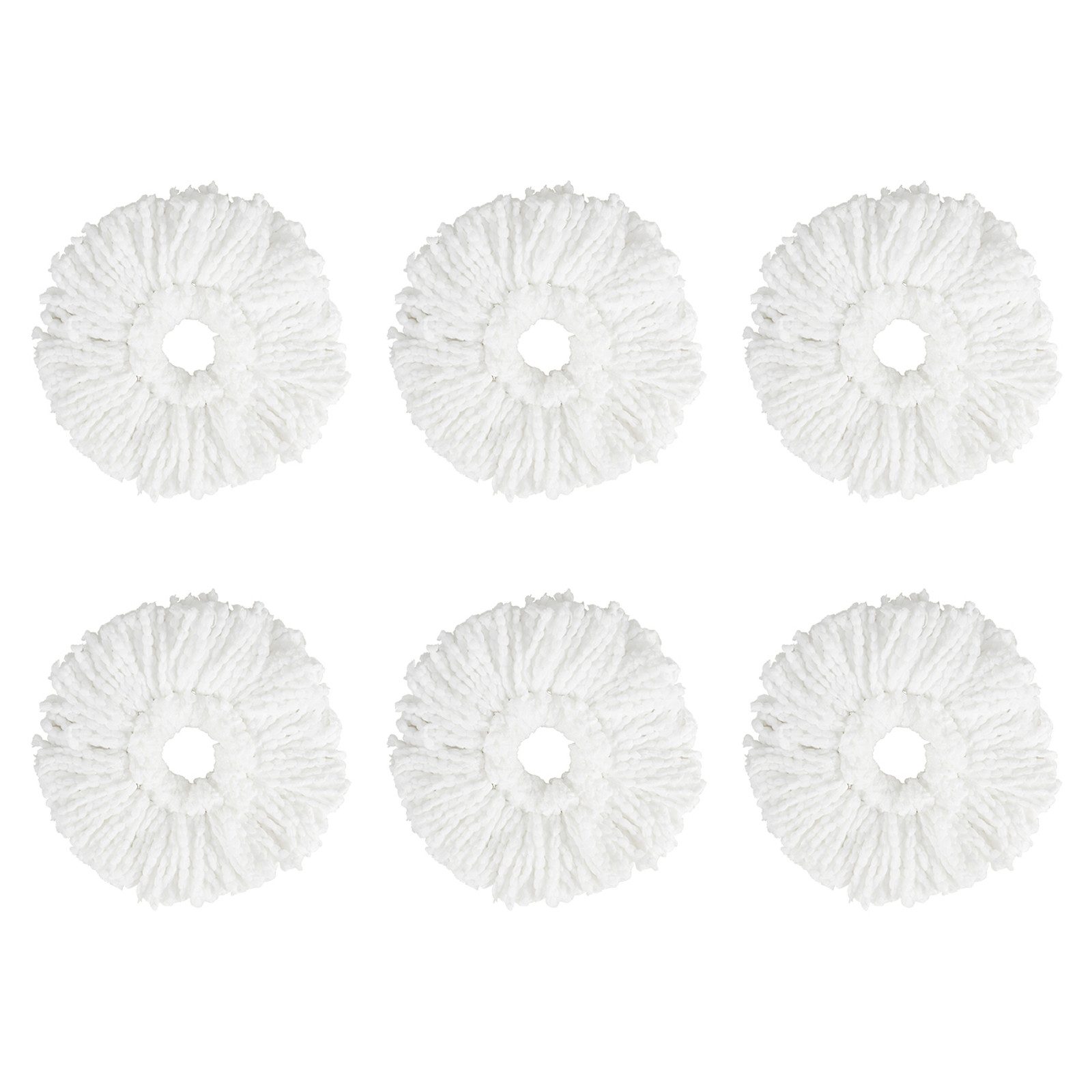 COSTWAY Wischmopp, 6 Stück, nur Wischmopp Bezug, waschbar, φ 36 cm rund