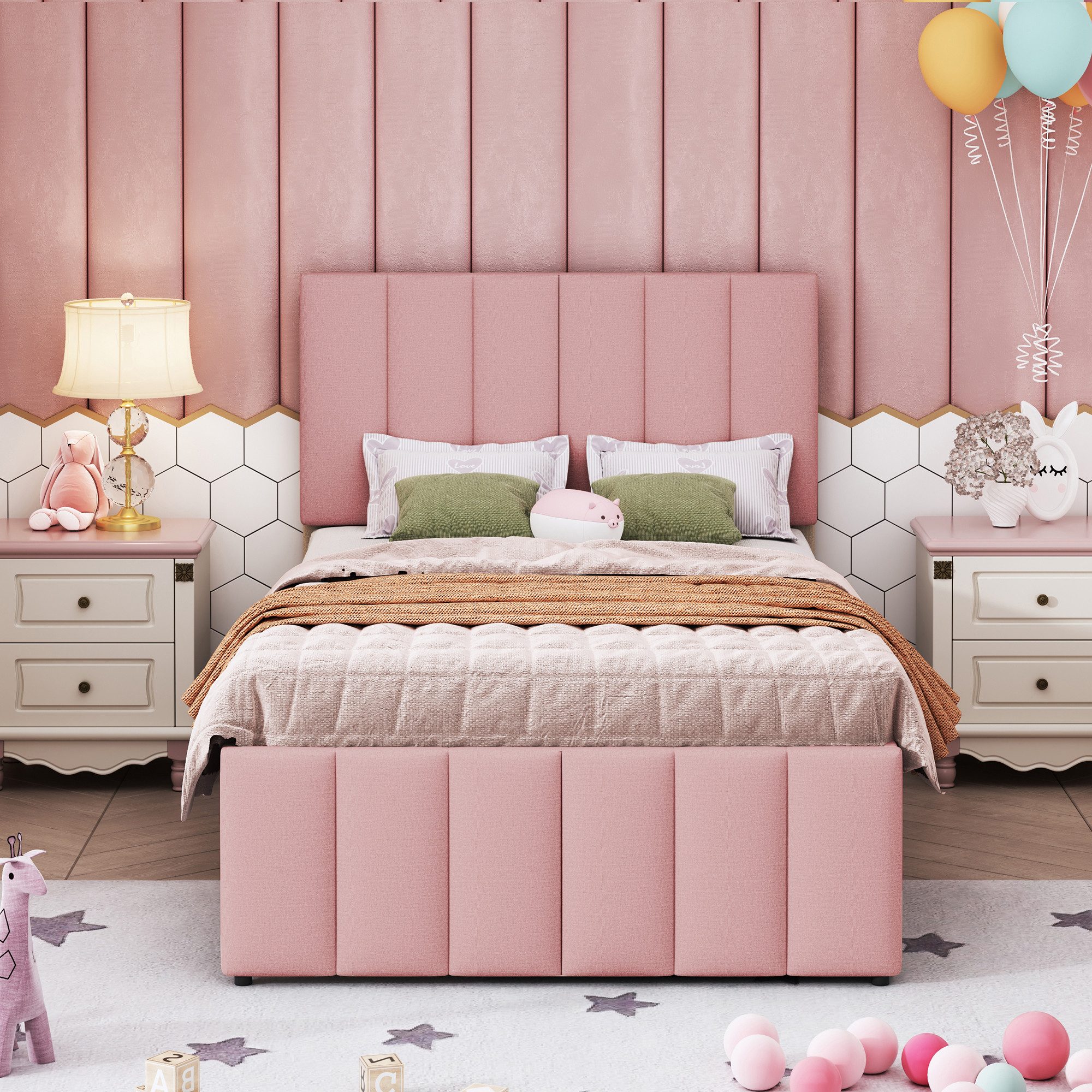 OKWISH Polsterbett mit Rollbett und Stauraumschubladen, günstig online kaufen