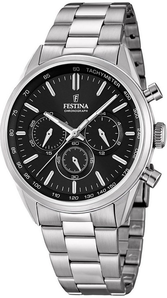 Festina Chronograph Festina Herren Uhr F16820/4 Chrono Sport, Herren  Armbanduhr rund, Edelstahlarmband silber