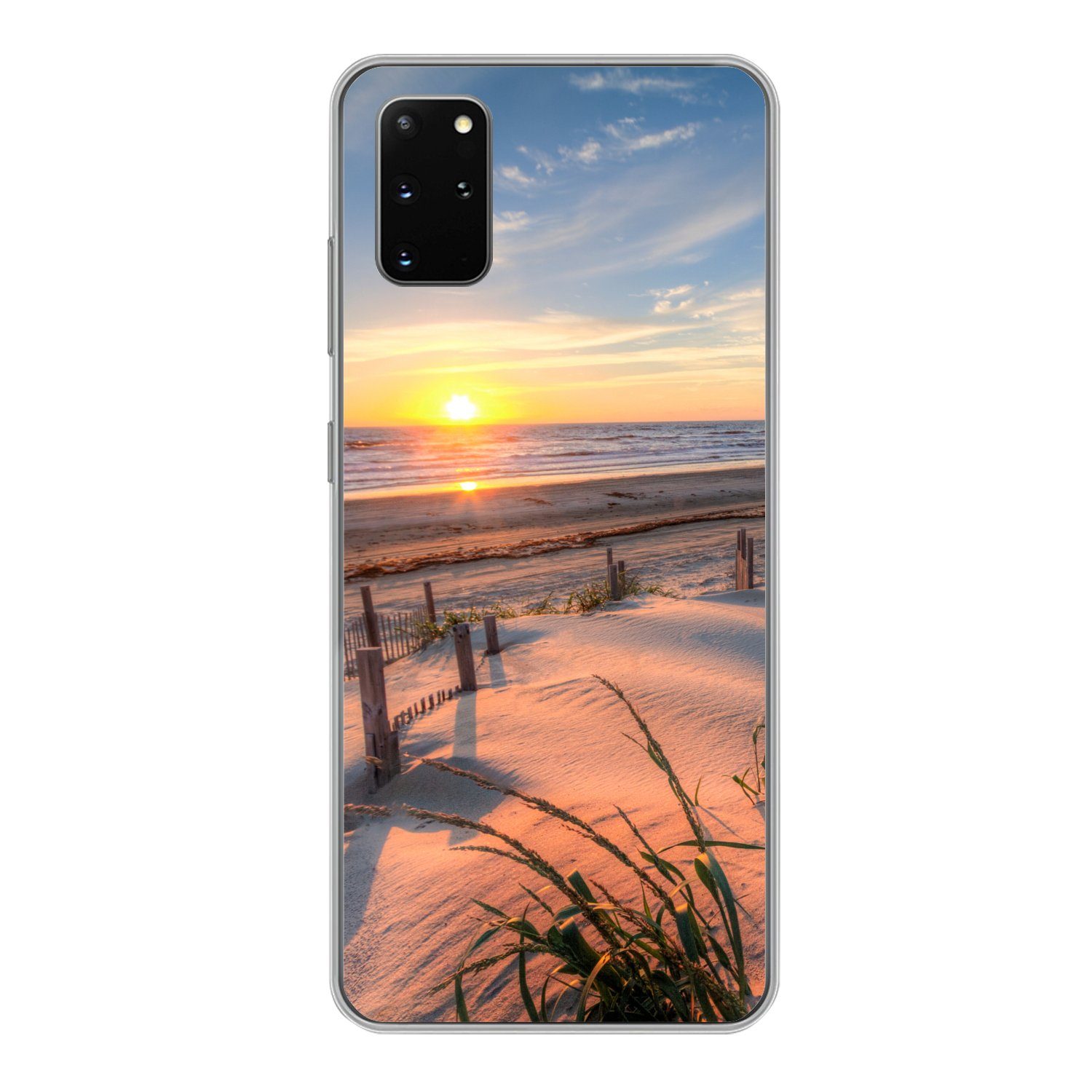 MuchoWow Handyhülle für Samsung Galaxy S20 Plus Strand - Meer - Düne - Sonnenuntergang - L, Phone Case, Silikon, Schutzhülle Dünn