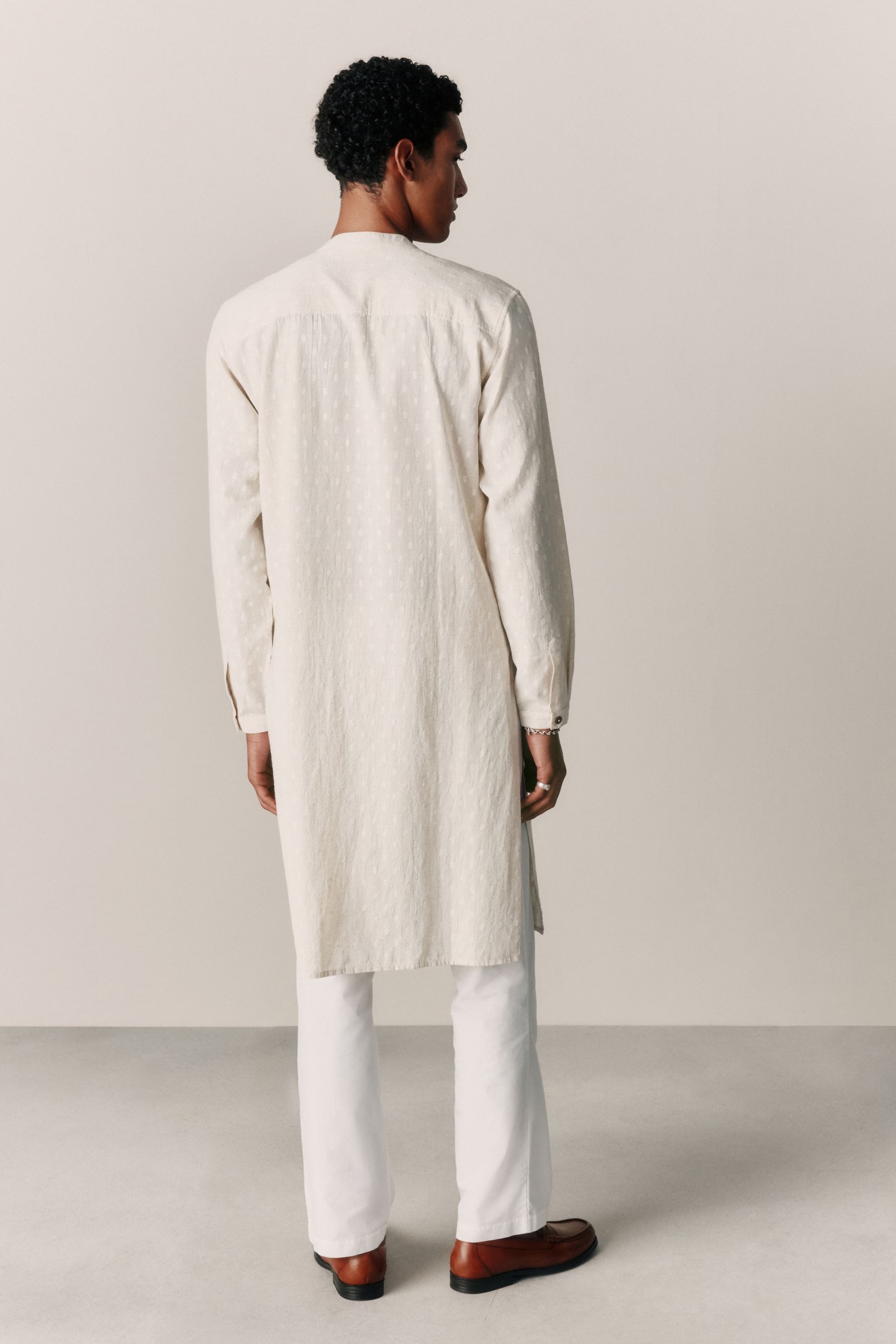 Next Tunikashirt Genopptes Jacquard-Kurtahemd (1-tlg)