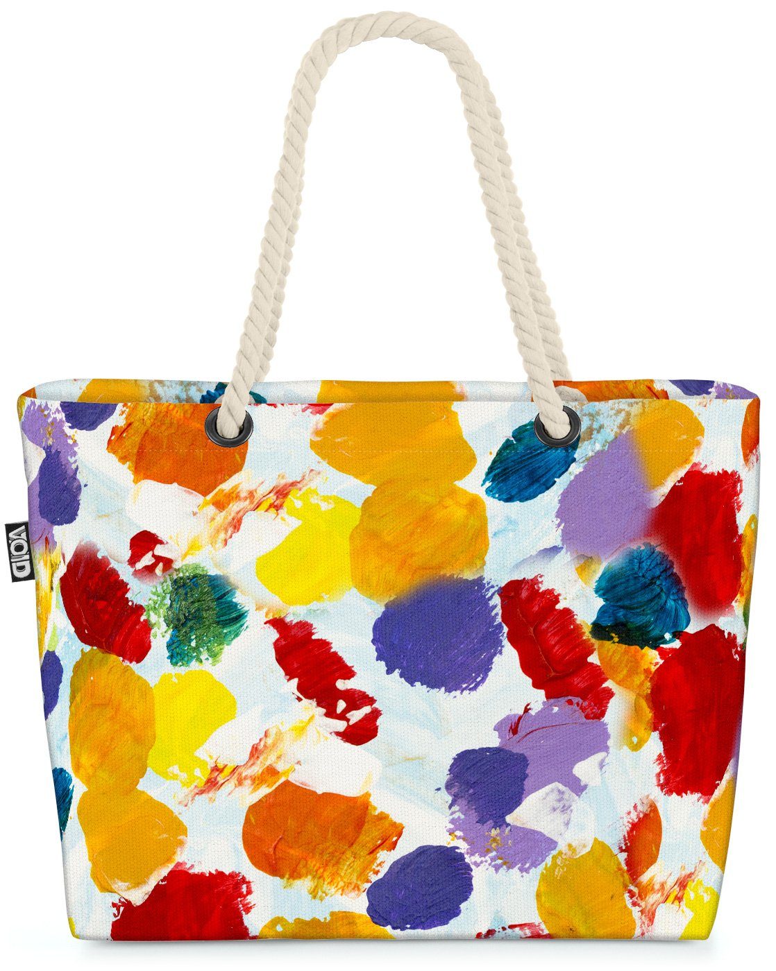 Farben gemustert Strandtasche Malen VOID Kunst Bunte Grafisch Flecken Bunt Bag (1-tlg), Beach Muster