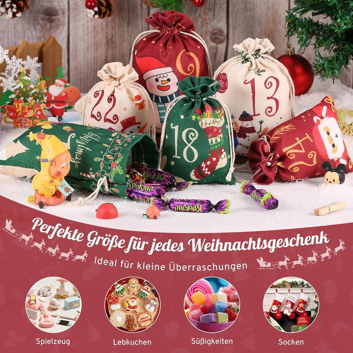 LuxusKollektion befüllbarer Adventskalender Adventskalender Befüllen 2026 DIY Säckchen Stoffbeutel Erwachsene – Bild 5 von 5