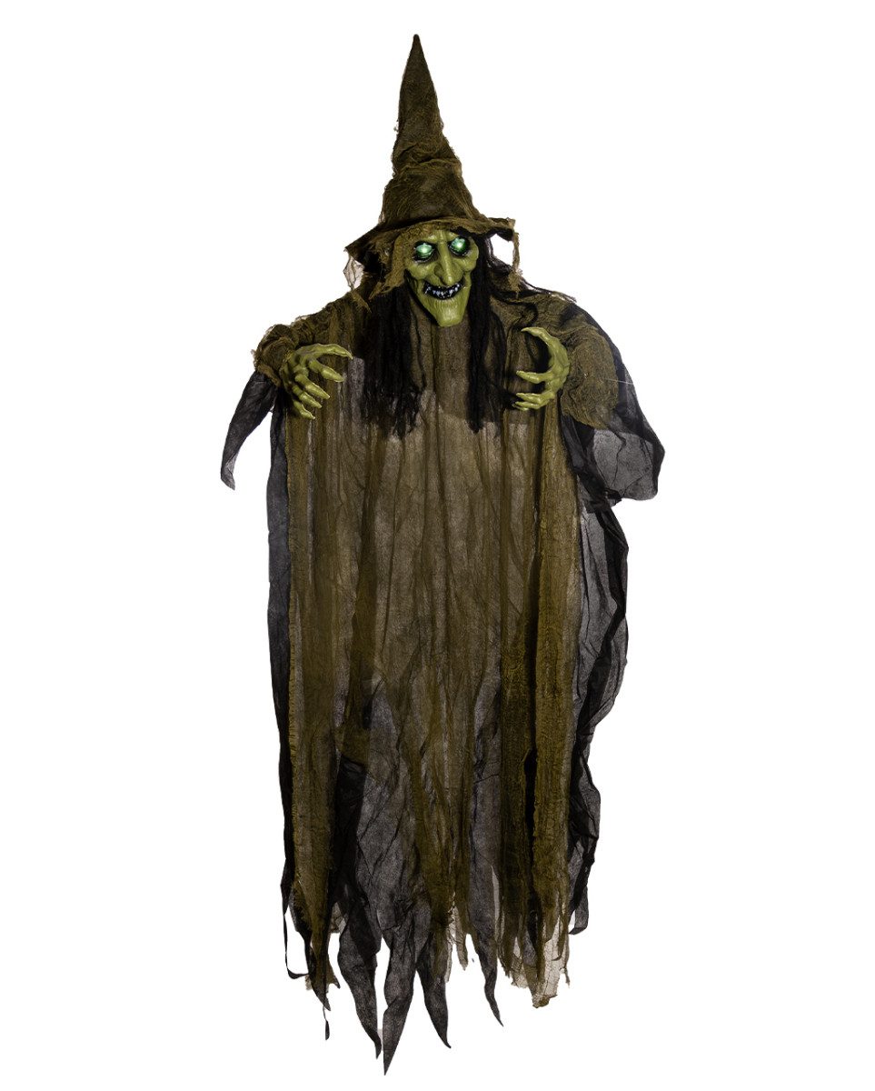 Horror-Shop Dekoobjekt Gruselige Moorhexe mit Licht & Ton Effekt 170 cm