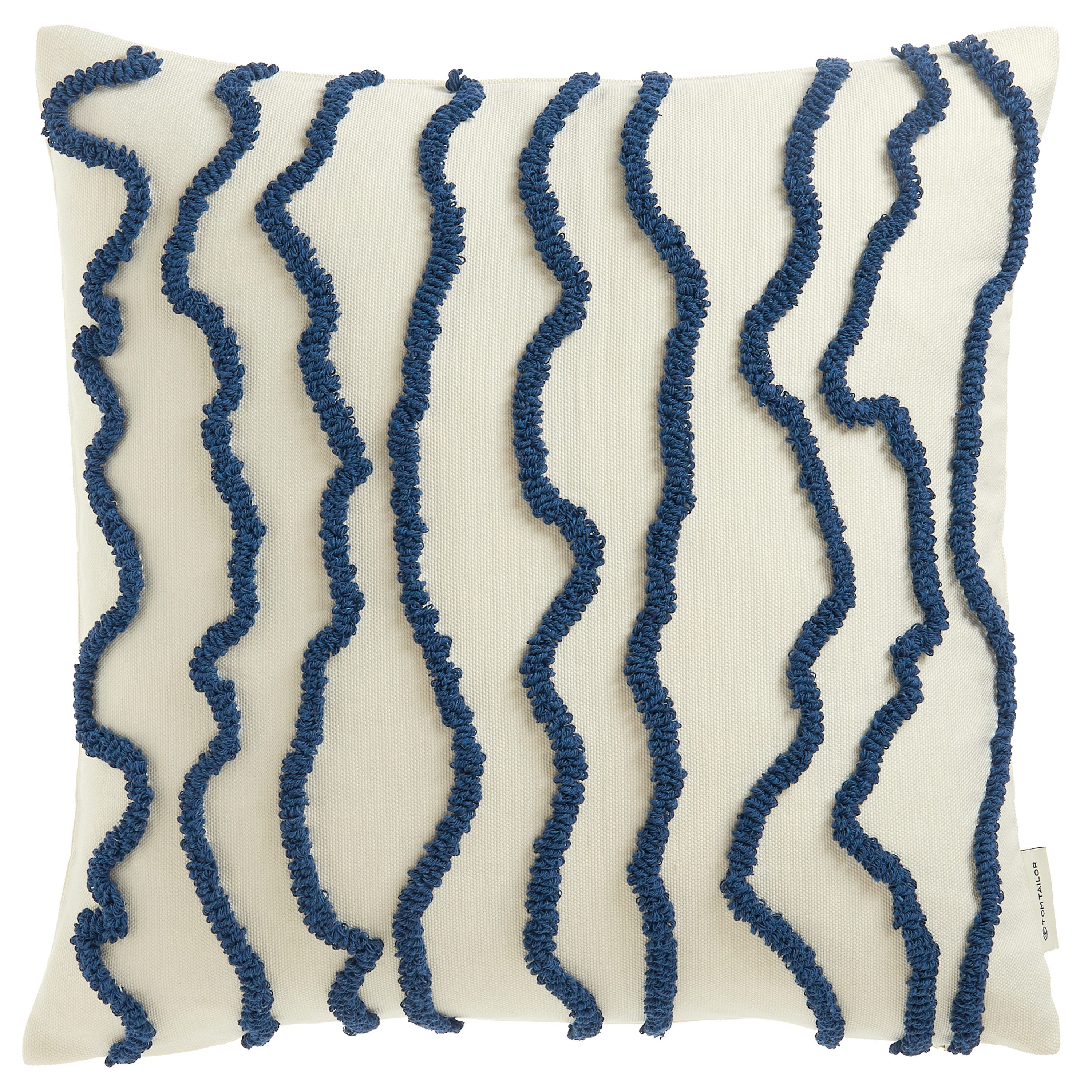 TOM TAILOR HOME Dekokissen Wavy, bestickt, mit hohem Baumwollanteil günstig online kaufen