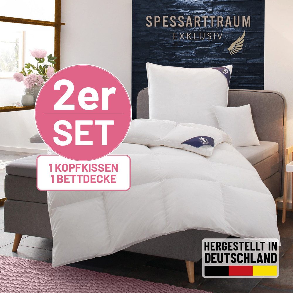 SPESSARTTRAUM Daunenbettdecke + 3-Kammer-Kopfkissen Exklusiv, 2-tlg, herges günstig online kaufen