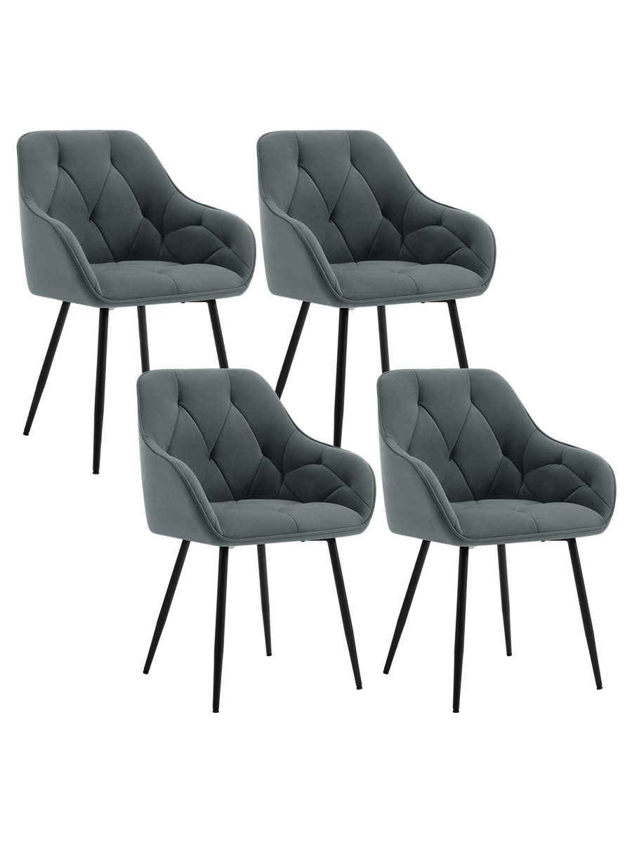 Woltu 4-Fußstuhl (Set, 4 St), Esszimmerstühle ergonomischer aus Samt günstig online kaufen