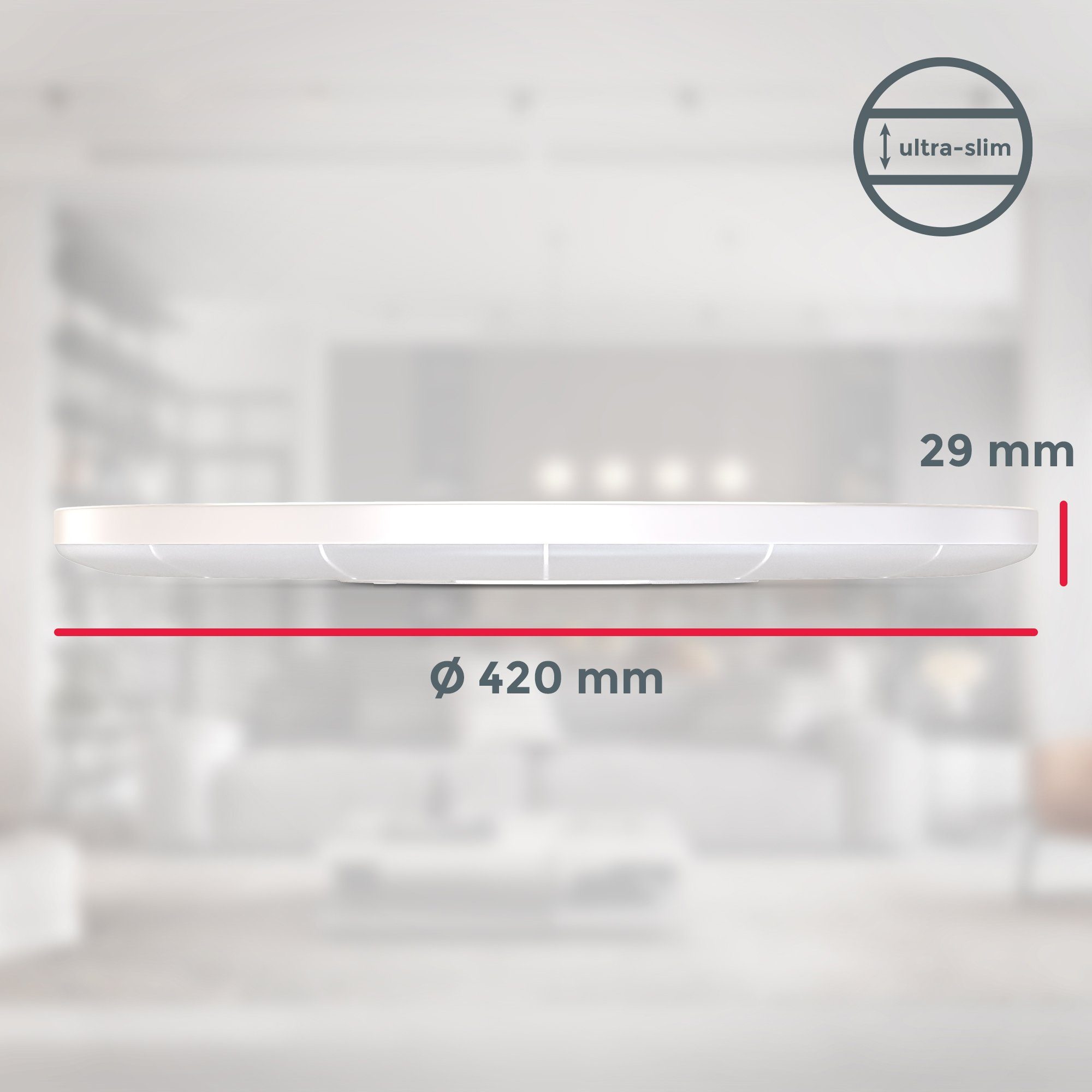 B.K.Licht Panel, LED dimmbar, Licht, integriert, indirektes ultra-flach, Neutralweiß, neutralweiß fest Deckenleuchte