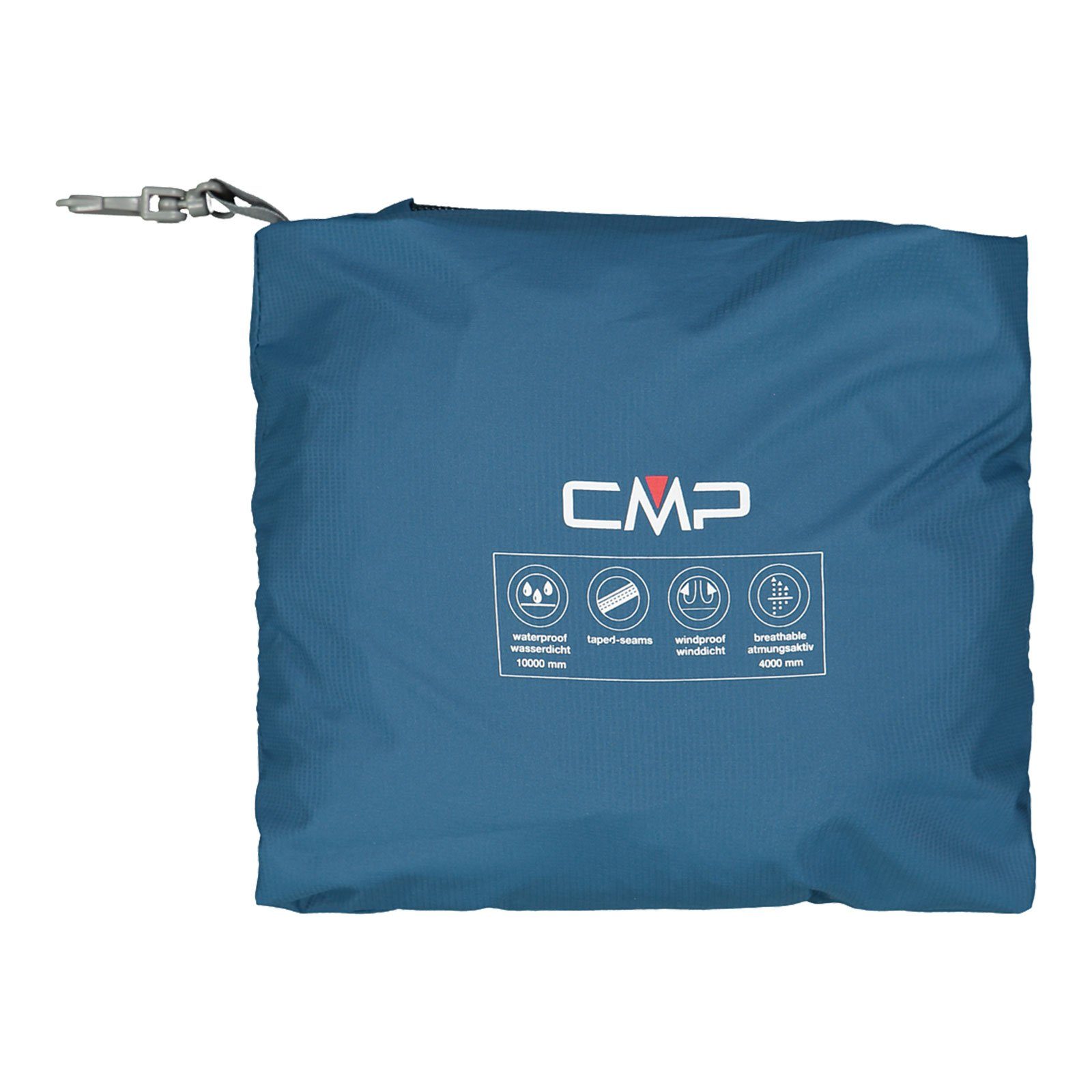 Hood blue zum Verstauen M879 Jacke Jacket CMP integrierter der dusty mit Regenjacke Man Packtasche Zip