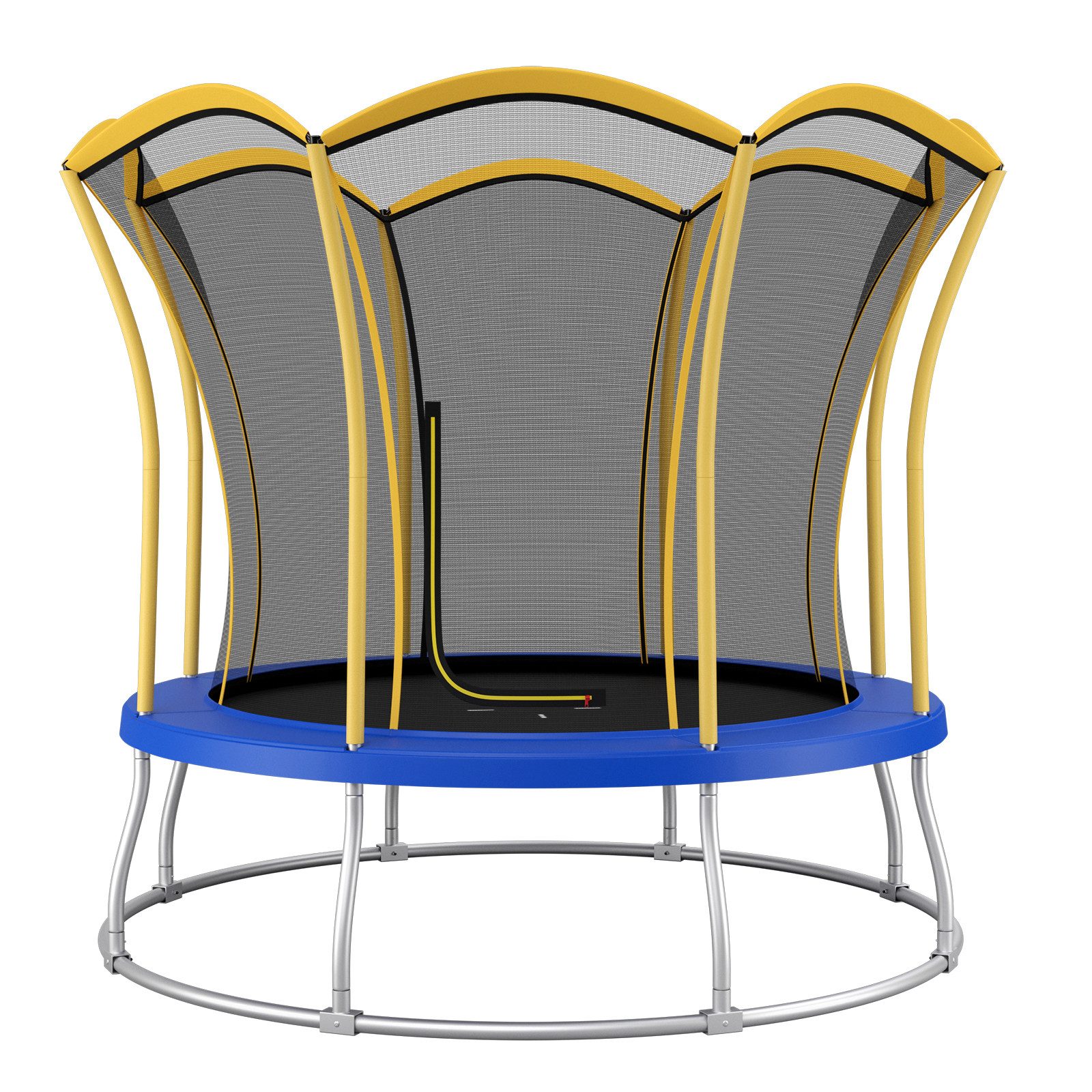 COSTWAY Gartentrampolin Fitnesstrampolin, Ø244cm mit Sicherheitsnetz
