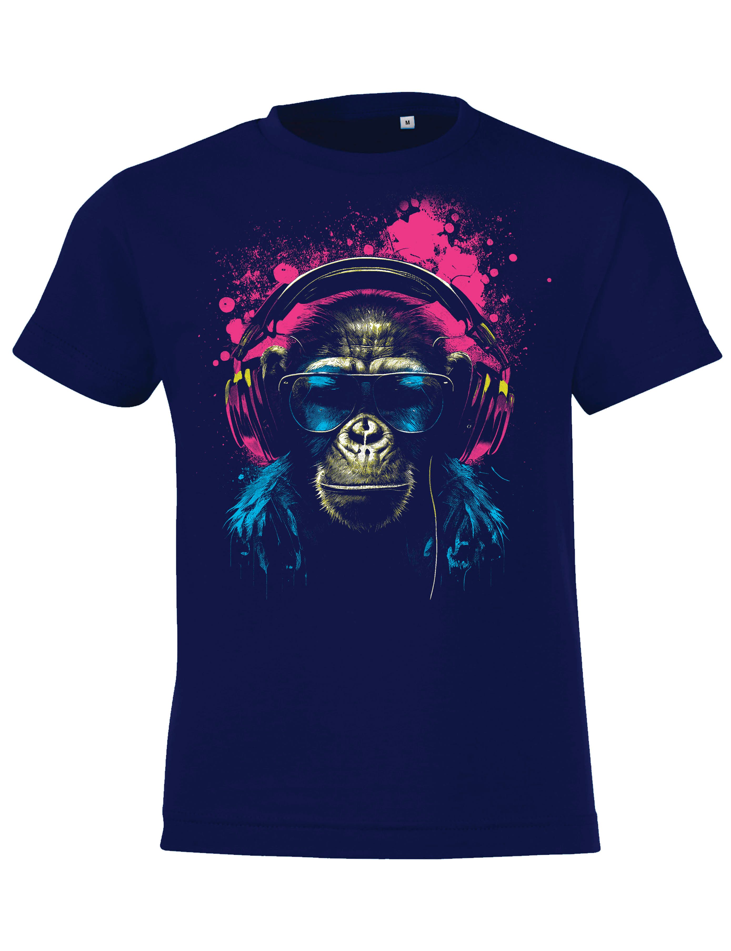 Youth Designz T-Shirt Affe mit Headset Kinder T-Shirt mit trendigem Frontprint