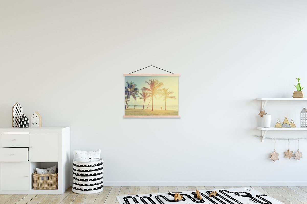 Wohnzimmer, St), für Palme Sommer - Sonne (1 Meer Strand, Bilderleiste, Magnetisch Posterleiste, MuchoWow - Poster - Textilposter -