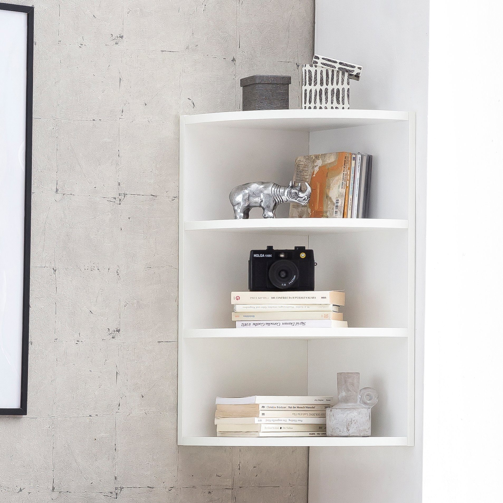 FINEBUY Eckregal SuVa14558_1, Weiß 30x60x30 cm, günstig online kaufen