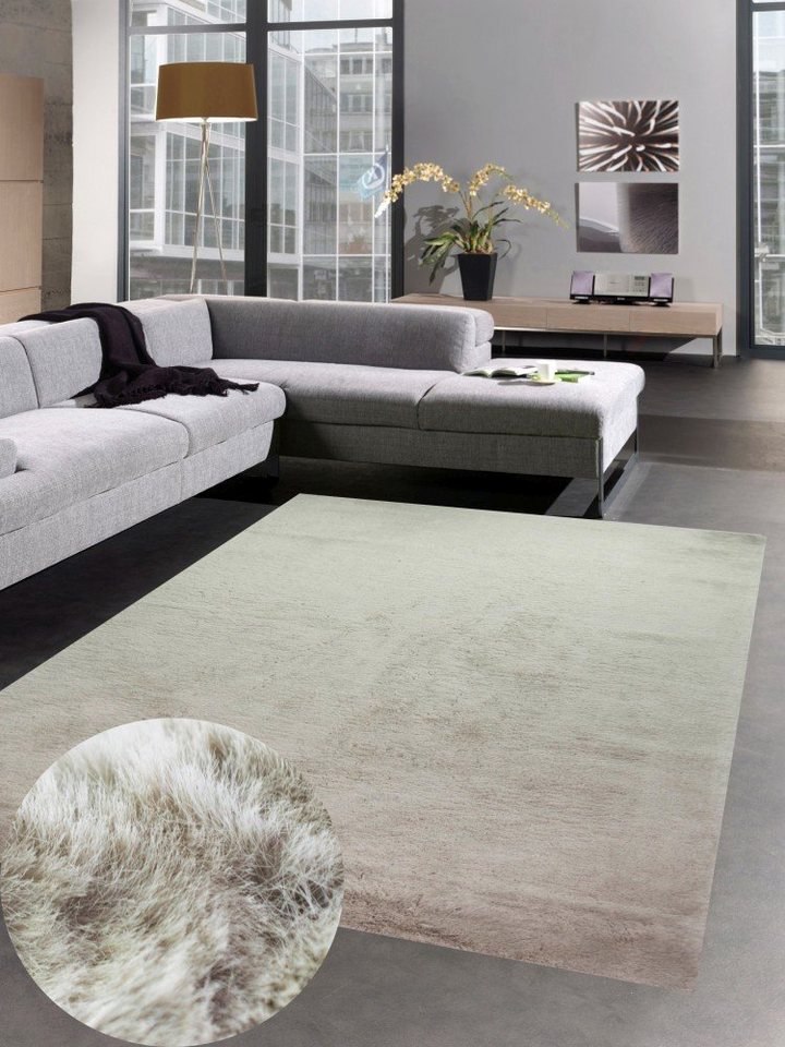 Hochflor-Teppich Teppich weich Kunstfell Hochflorteppich Faux Fur waschbar  beige, Carpetia, rechteckig, Höhe: 30 mm
