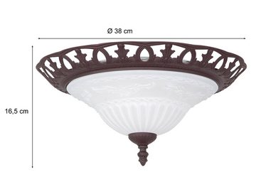 meineWunschleuchte LED Deckenleuchte, LED wechselbar, Warmweiß, Decken-lampe Landhaus-stil Glas Lampenschirm-e Design-klassiker, Ø38cm