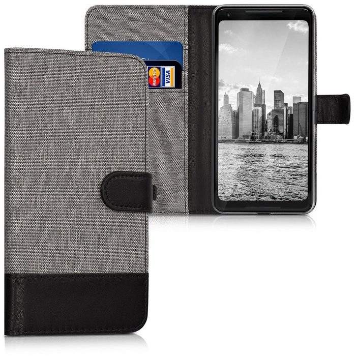 kwmobile Handyhülle Wallet Case für Google Pixel 2 XL Hülle mit Ständer - Handyhülle Kartenfächer