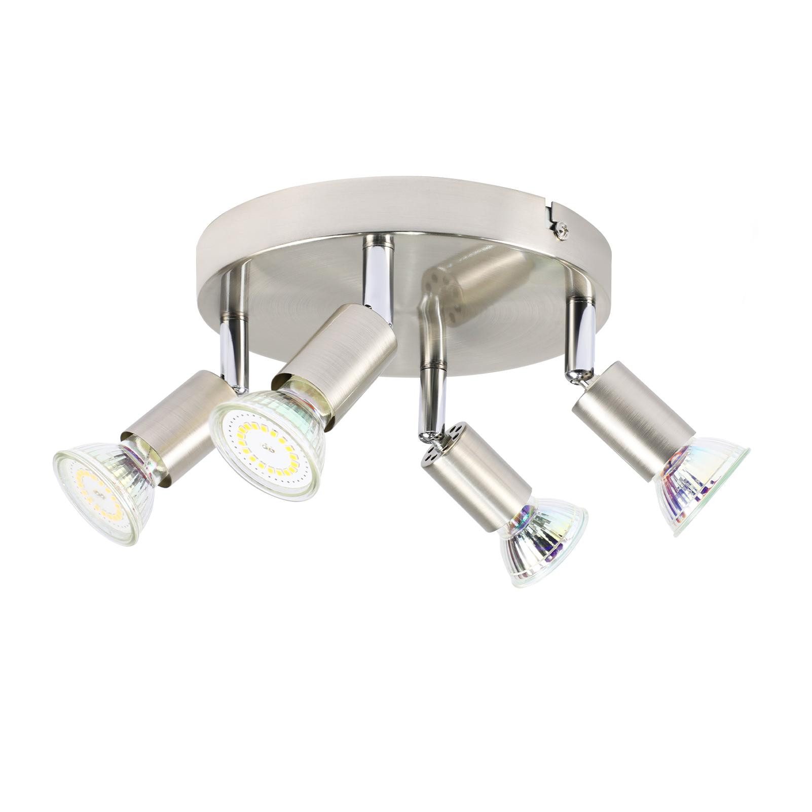 ZMH Deckenstrahler Schwarz/Nickel 4 Flammig Schwenkbar - GU10 Metall Modern günstig online kaufen