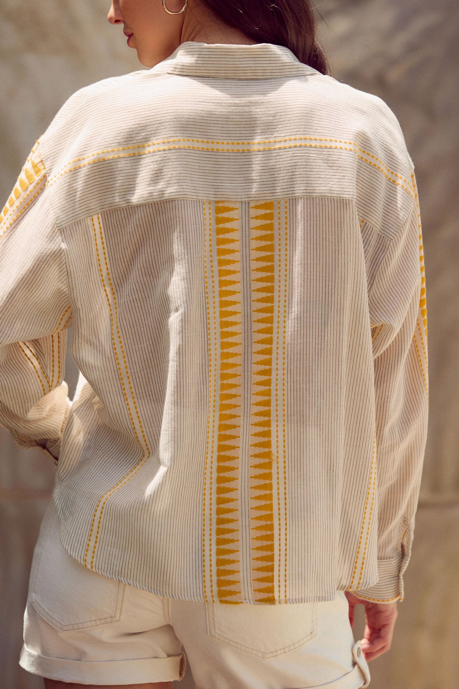 Next Langarmbluse Jacquard-Hemd zum Binden mit günstig online kaufen