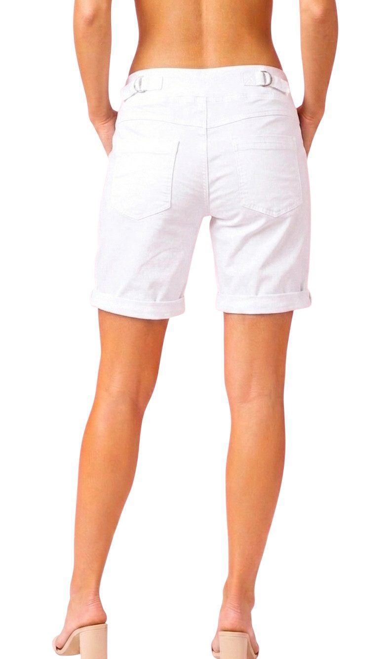 MELLY & CO Bermudas Baumwoll-Damen-Shorts im 5-Pocket-Style mit Tunnelzug & Stretch-Anteil Elastikbund mit Tunnelzug