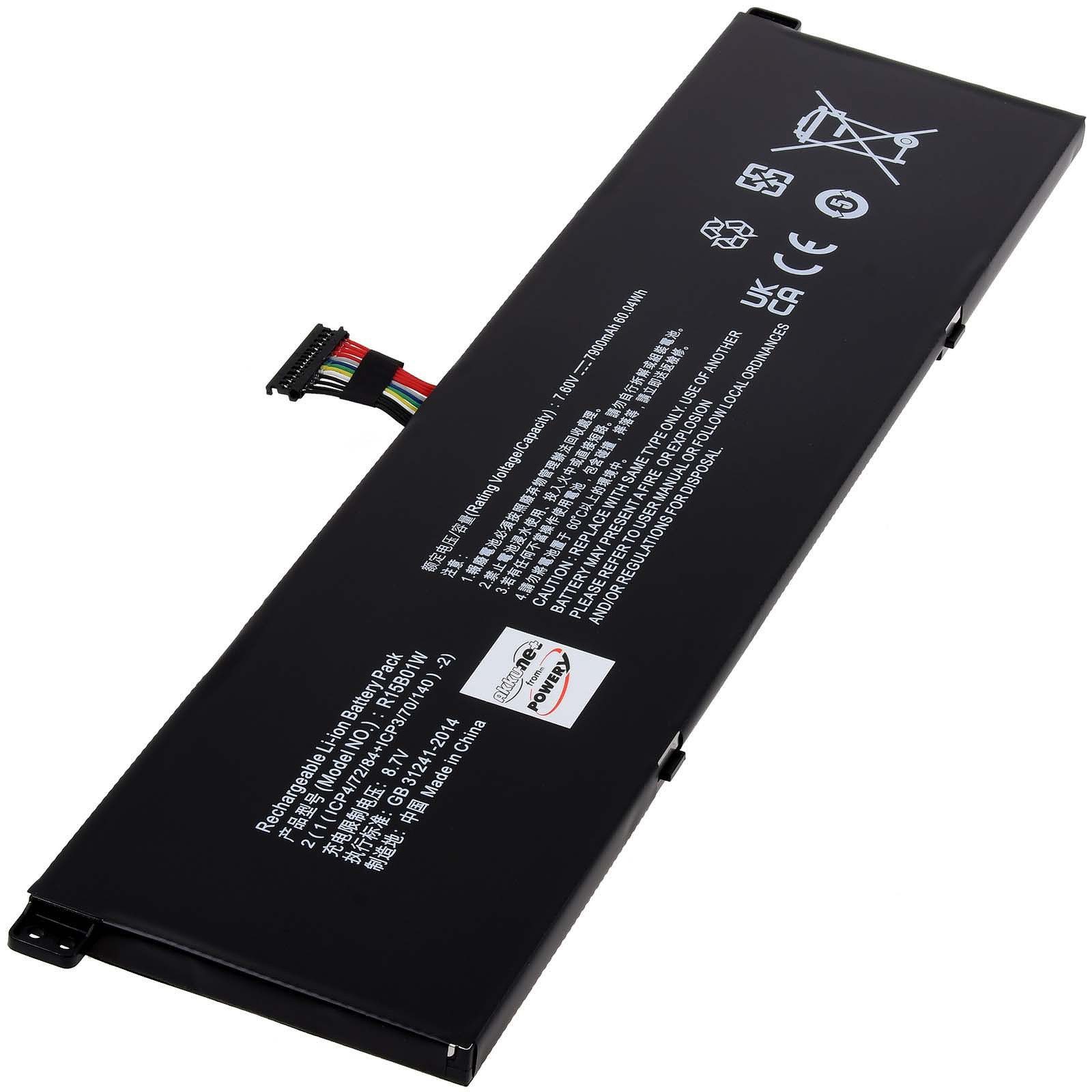 Powery Akku für Xiaomi Mi Pro 15.6 i7 8550U/8GB/128GB 1TB Laptop-Akku 7900 mAh (7.6 V)