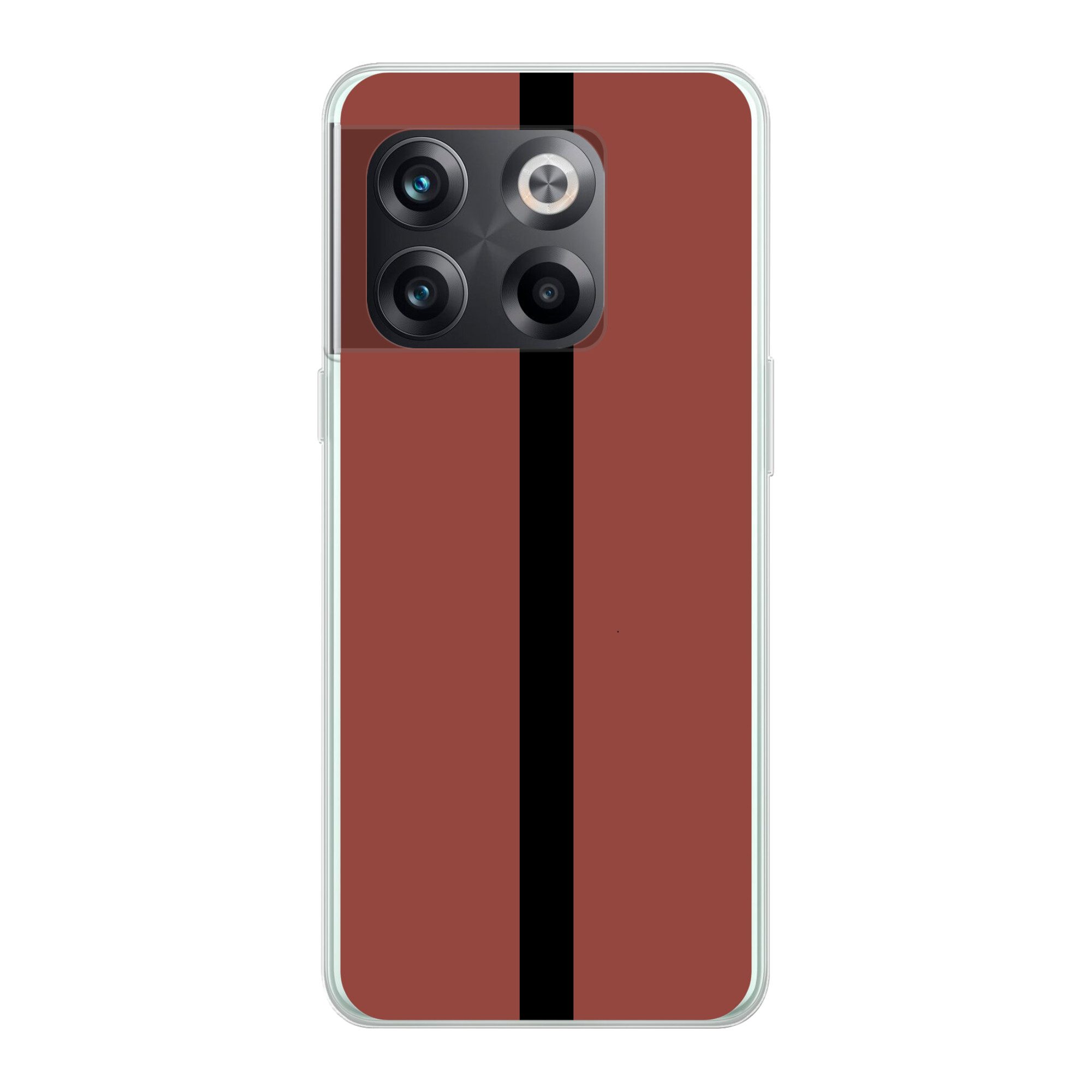 MuchoWow Handyhülle für OnePlus 10T Rot - Schwarz - Gestreift - Minimalistisch, Phone Case, Silikon, Schutzhülle Dünn