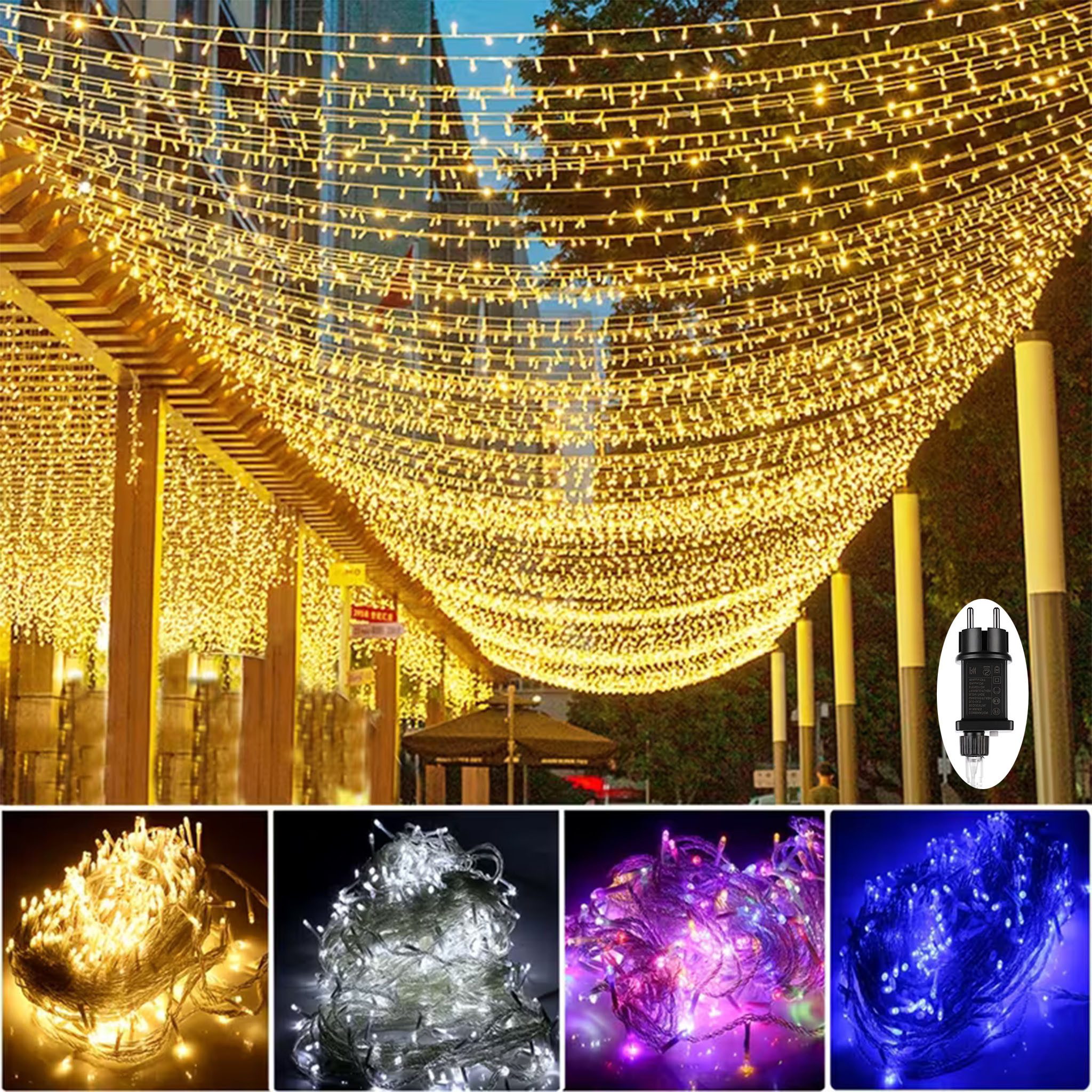 oyajia LED-Lichterkette 20m-100m LED Lichterkette Weihnachtsdeko, 31V DC,8 Modi Licht, Timer, Wasserdicht IP65 für Party, Garten, Weihnachten, Hochzeit, Beleuchtung
