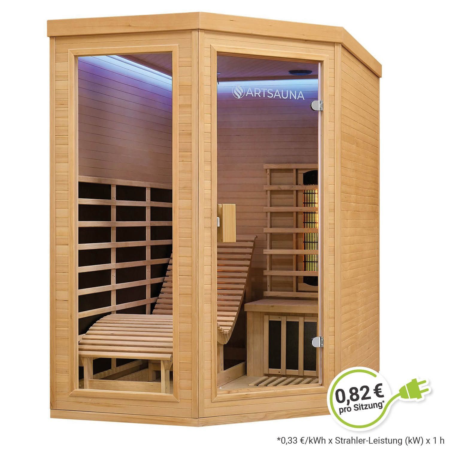 Artsauna Infrarotkabine Kolding Triplex-Heizsystem, für 2 günstig online kaufen