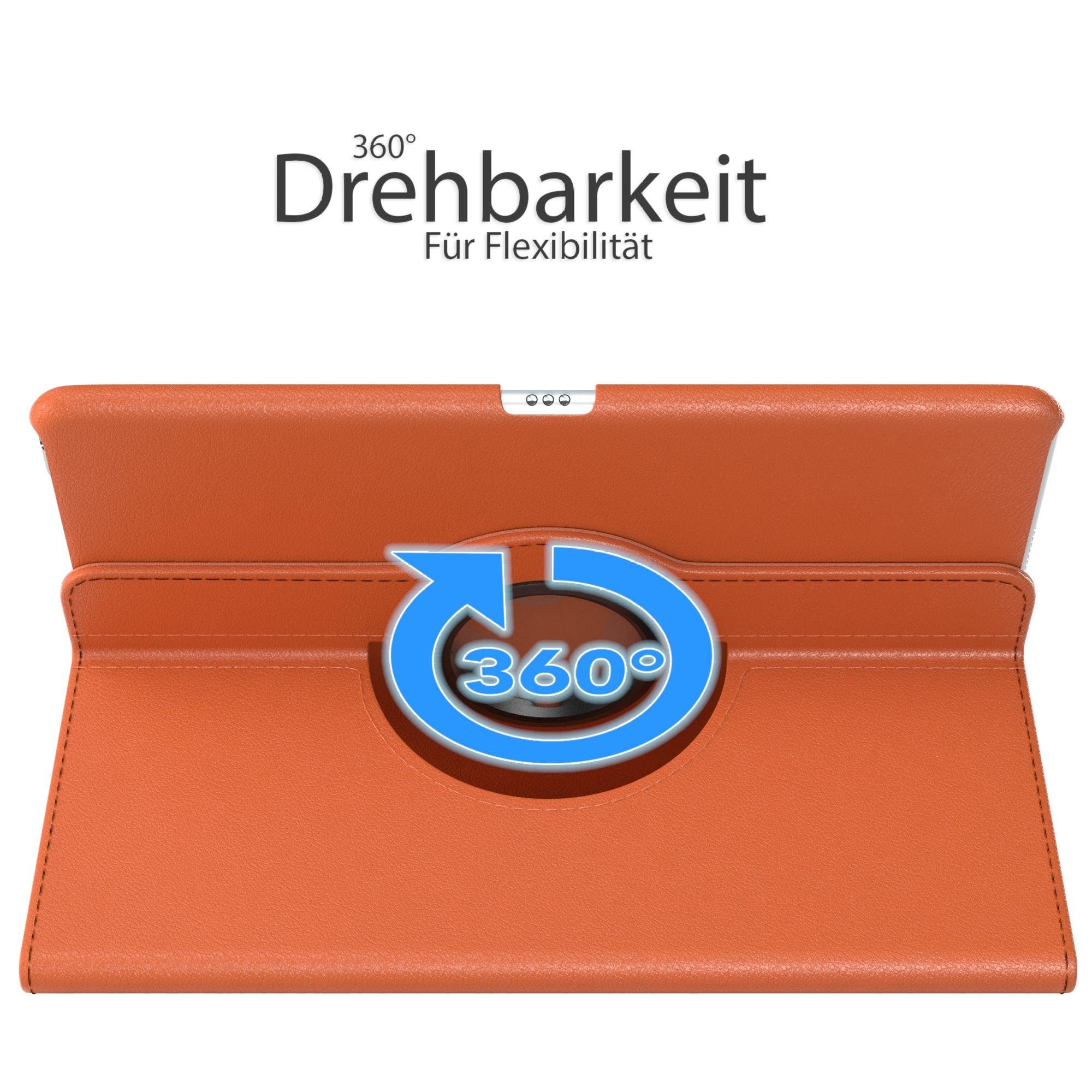 EAZY CASE Tablet-Hülle Rotation Case für Apple iPad 7./8./9. Gen. 10,2 Zoll, Tabletschutz robust magnetisch verstellbar Klappetui mit Deckel Orange – Bild 2 von 5