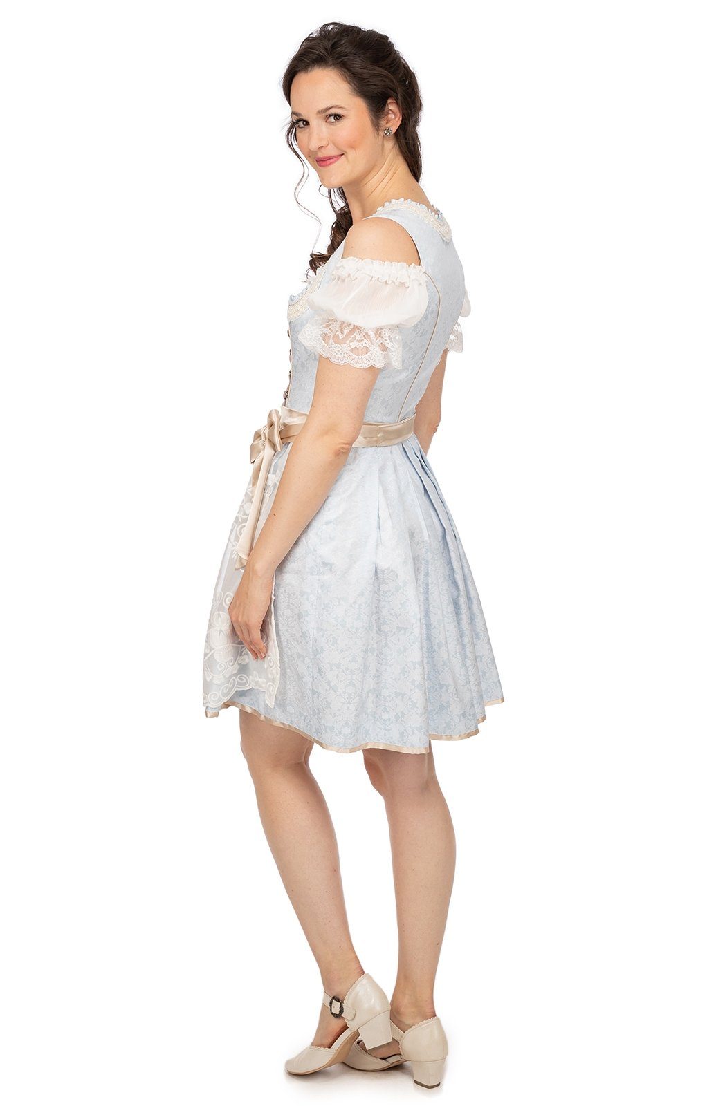 ELANA Dirndl BUAM KRÜGER Mini 50cm hellblau & 2tlg. MADL Trachtenkleid