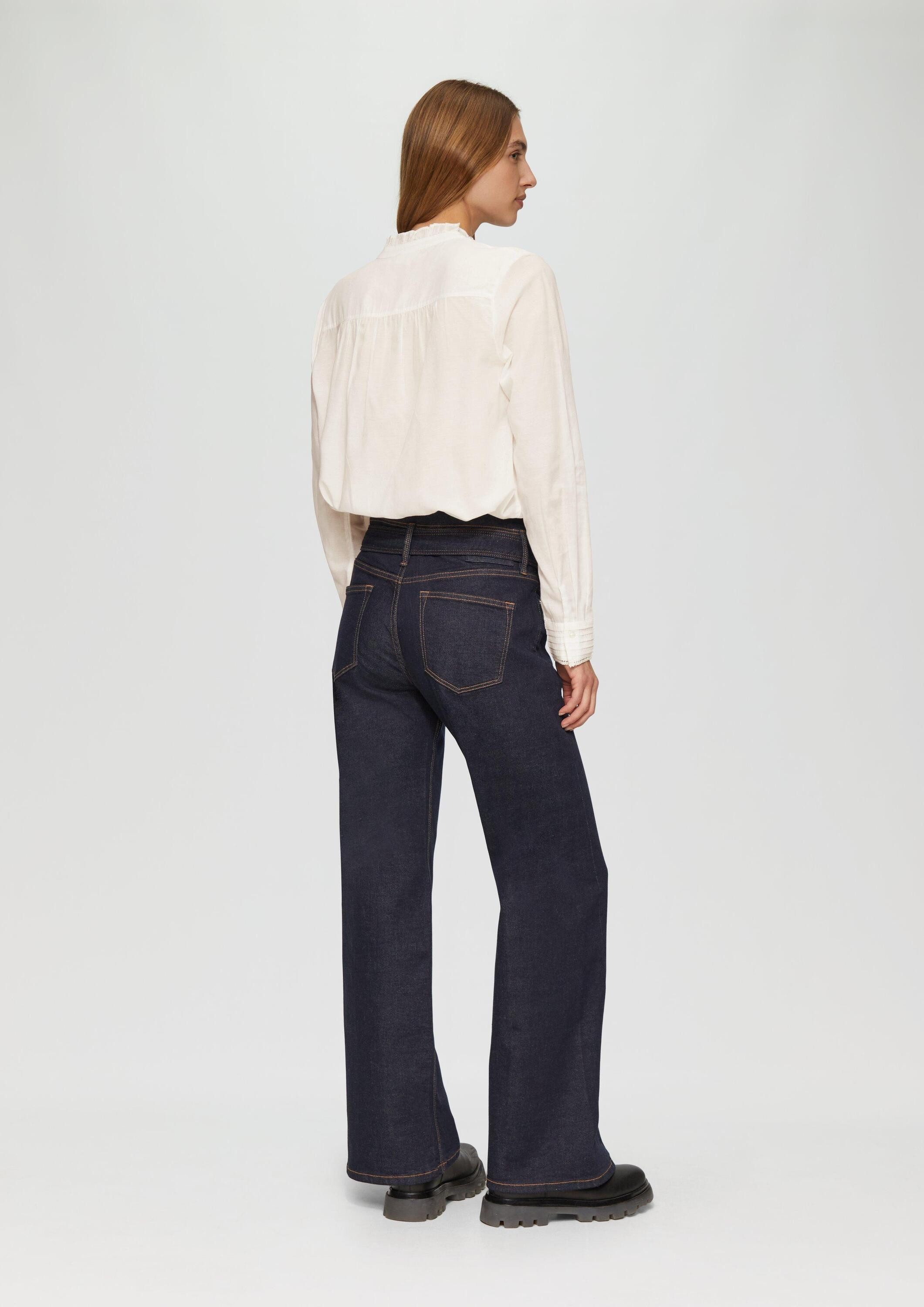 s.Oliver Langarmbluse Bluse Leicht transparente Bluse mit Rüschen-Details