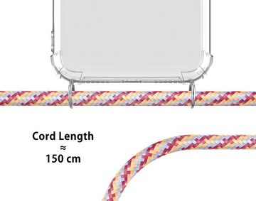 MyGadget Handyhülle Handykette für Apple iPhone X / Xs, mit Handyband zum Umhängen Kordel Schnur Case Schutzhülle Pink Muster