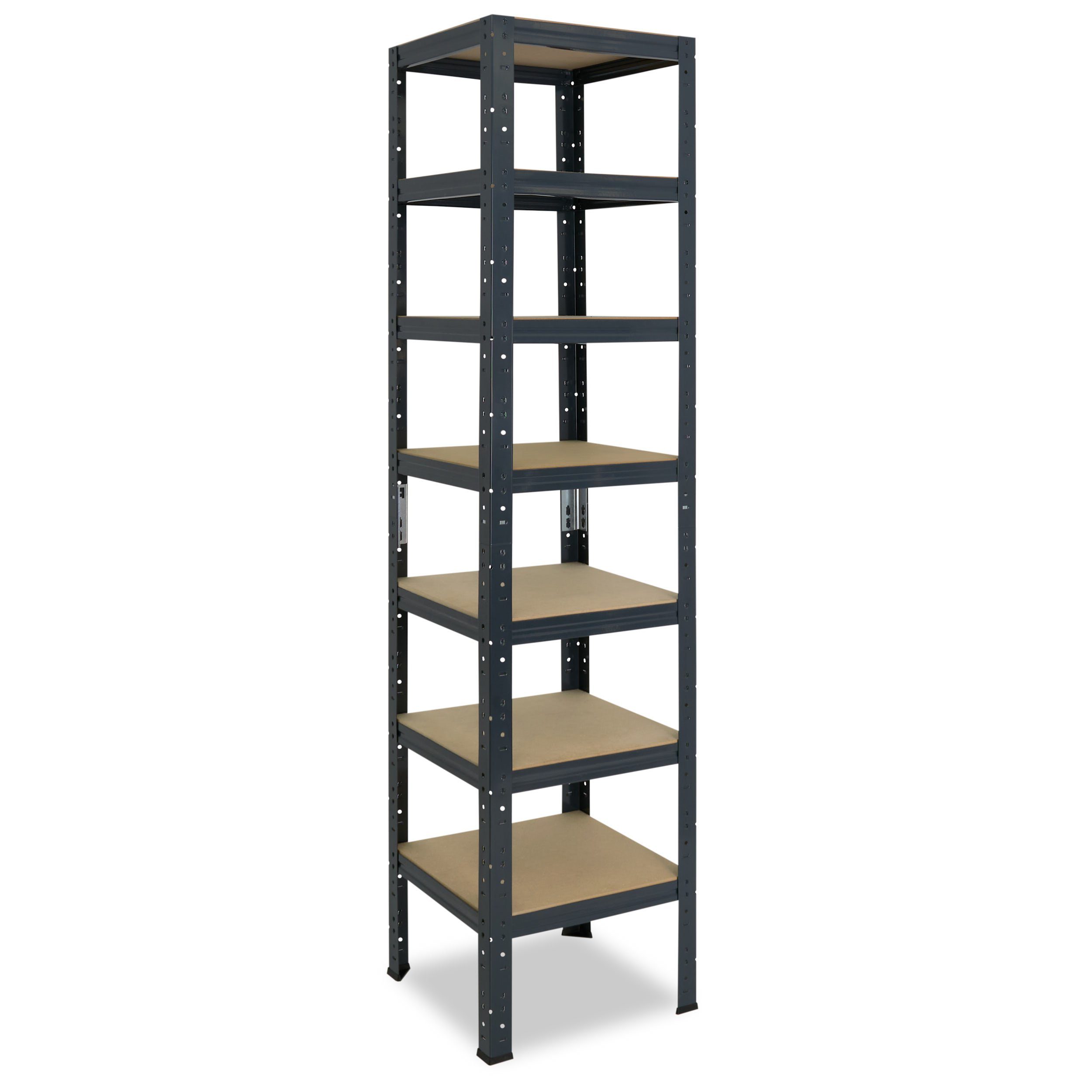 shelfplaza Schwerlastregal HOME, 200x40x40cm anthrazit, Metallregal mit 7 Böden, als Kellerregal, Garagenregal, Werkstattregal oder Lagerregal, Steckregal Metall mit 125kg Tragkraft