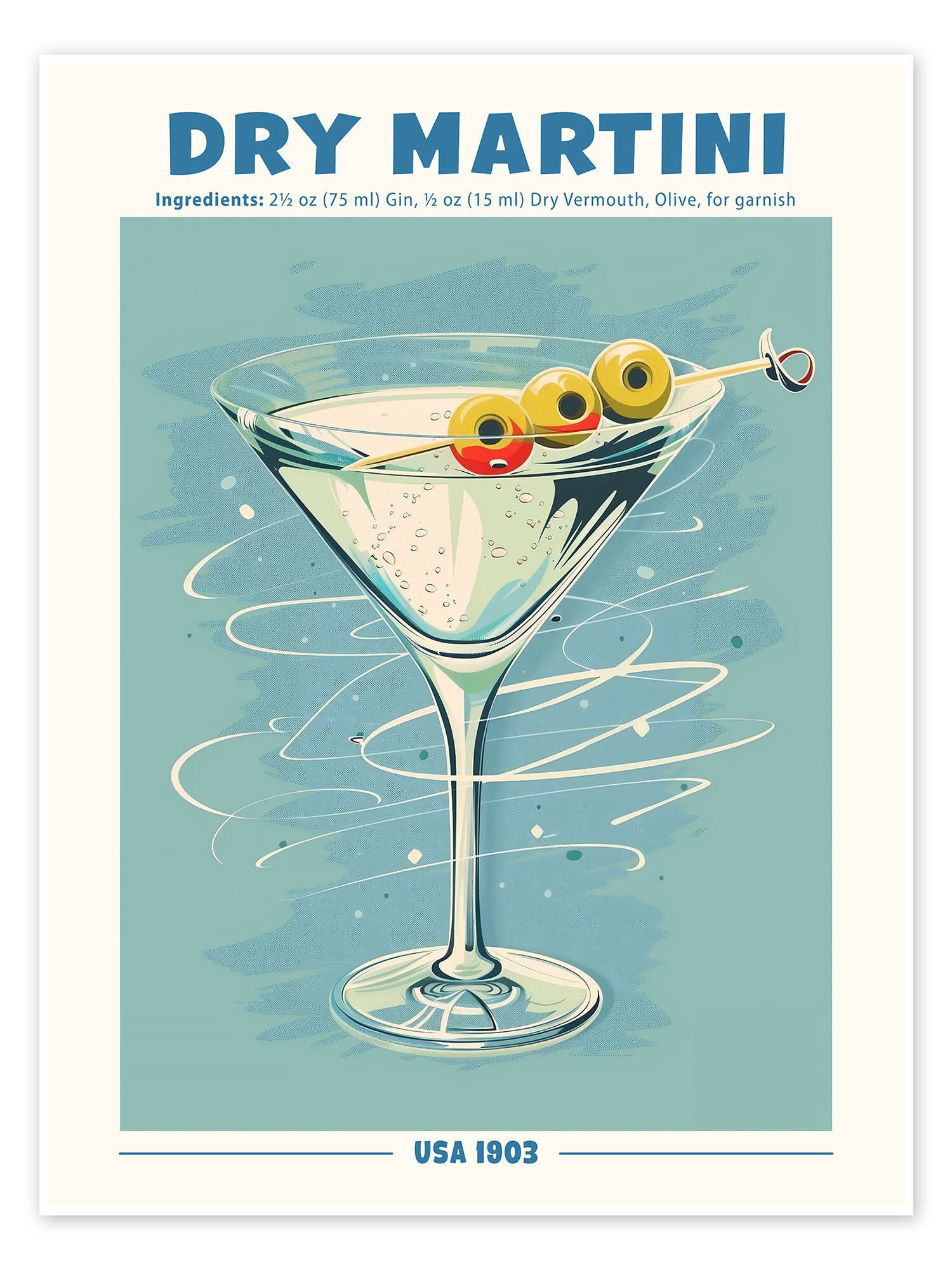 Posterlounge Wandbild Dry Martini, USA 1903, TAlex, erhältlich als Poster, Leinwandbild, Wandsticker oder Acrylglasbild