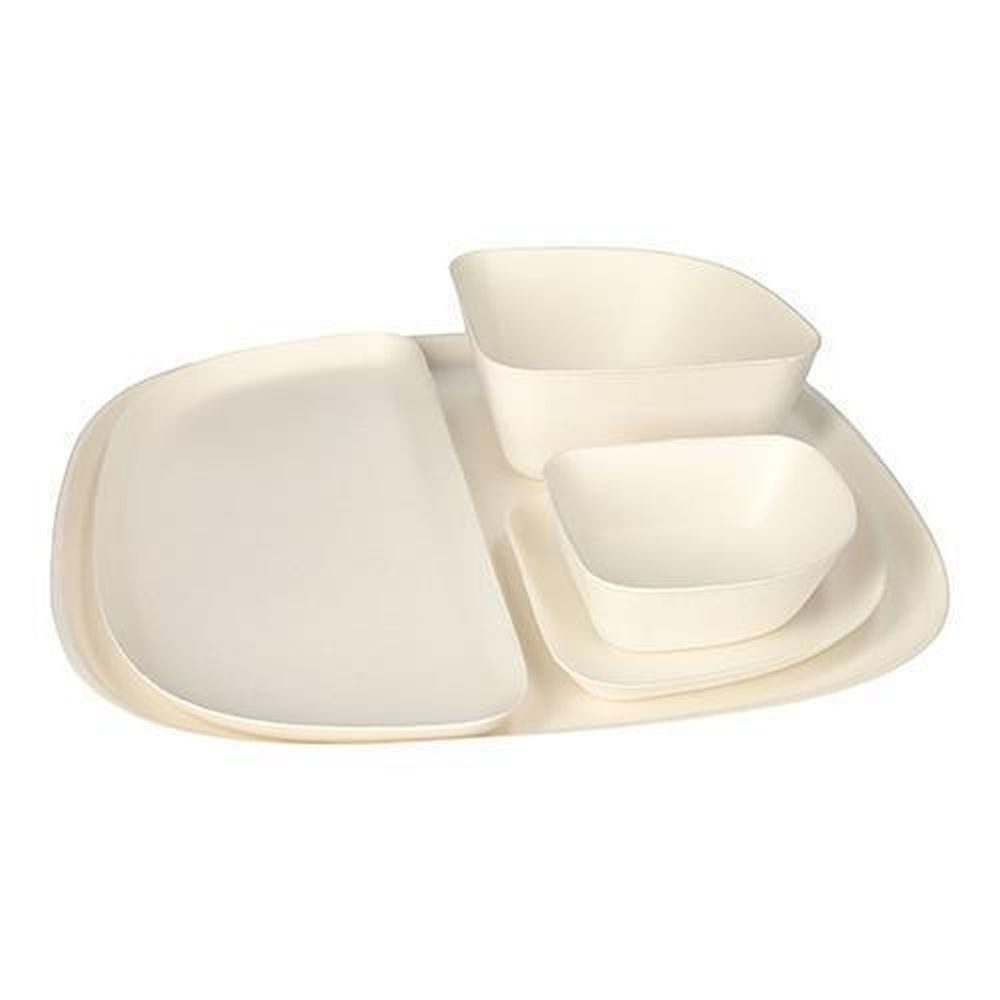 PAPSTAR Schale 24 Schalen, Zuckerrohr "pure" 3,5 cm x 10 cm x 10 cm weiss