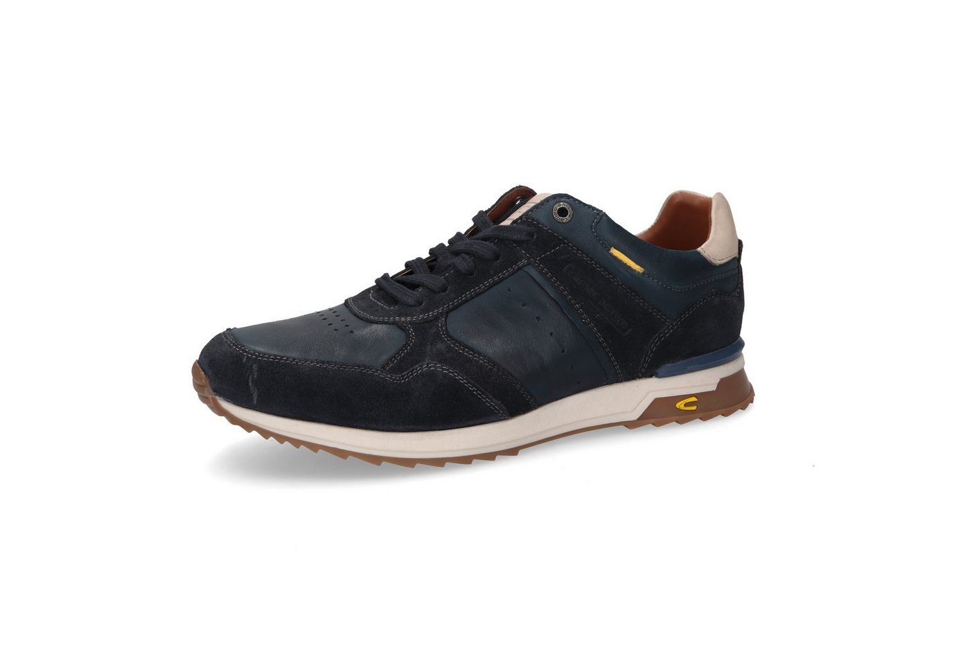 camel active Halbschuh Split/Nappa NAVY/WEISS Schnürschuh