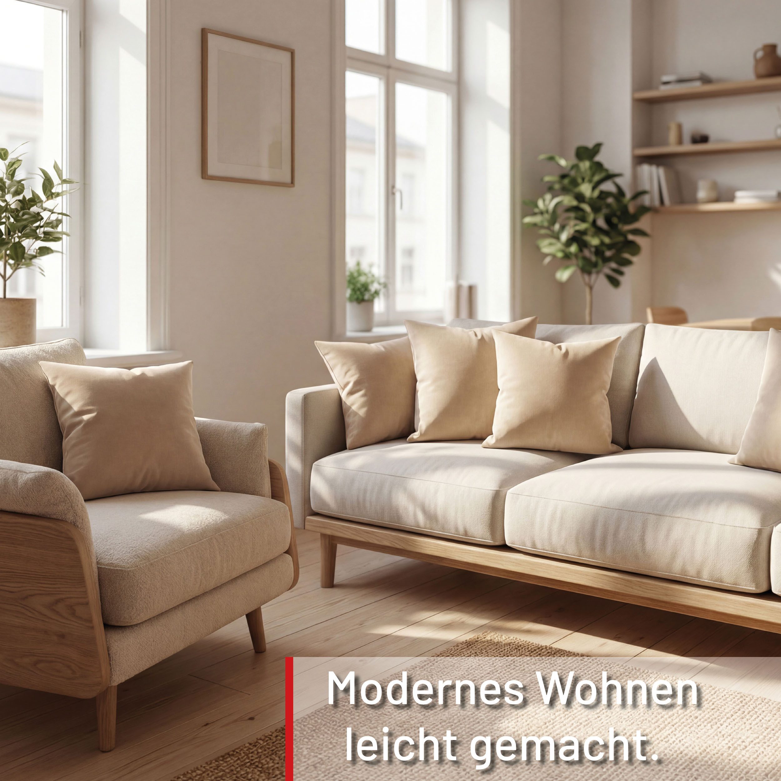 Deco-Raum Dekokissen Kissen für Couch und Sofa mit Füllung mit Reißverschluss, Sofakissen
