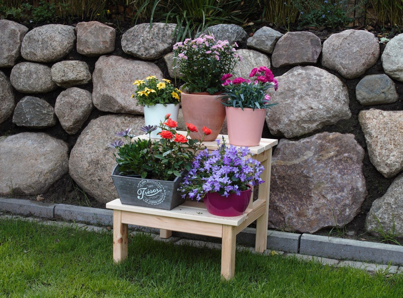 Beauty.Scouts Садовий постамент Blumentopfhocker "Monika", Kiefer, natur, 44 x 42,5 x 39 cm