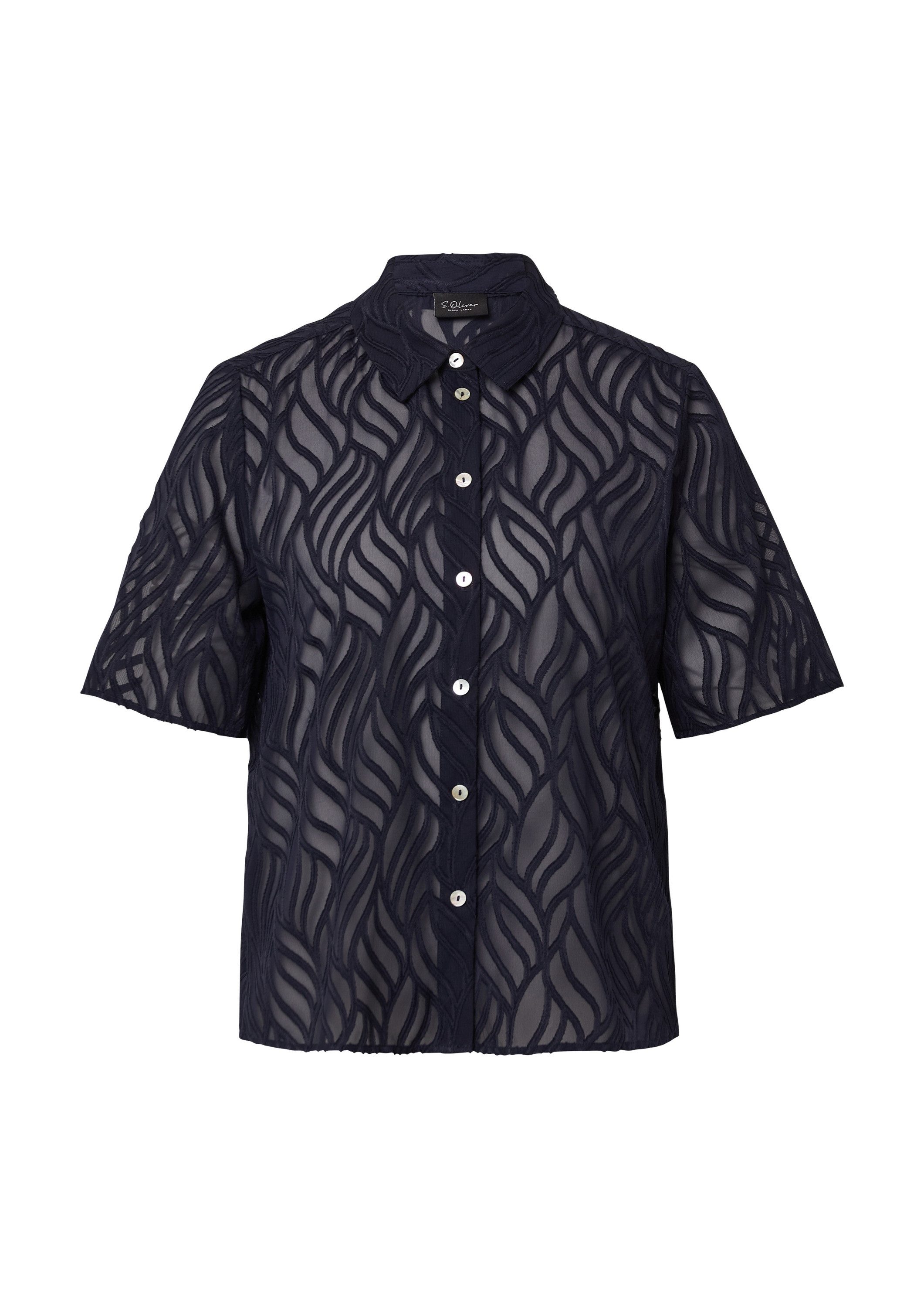 s.Oliver Kurzarmbluse Bluse Semitransparente Bluse mit Strukturmuster günstig online kaufen