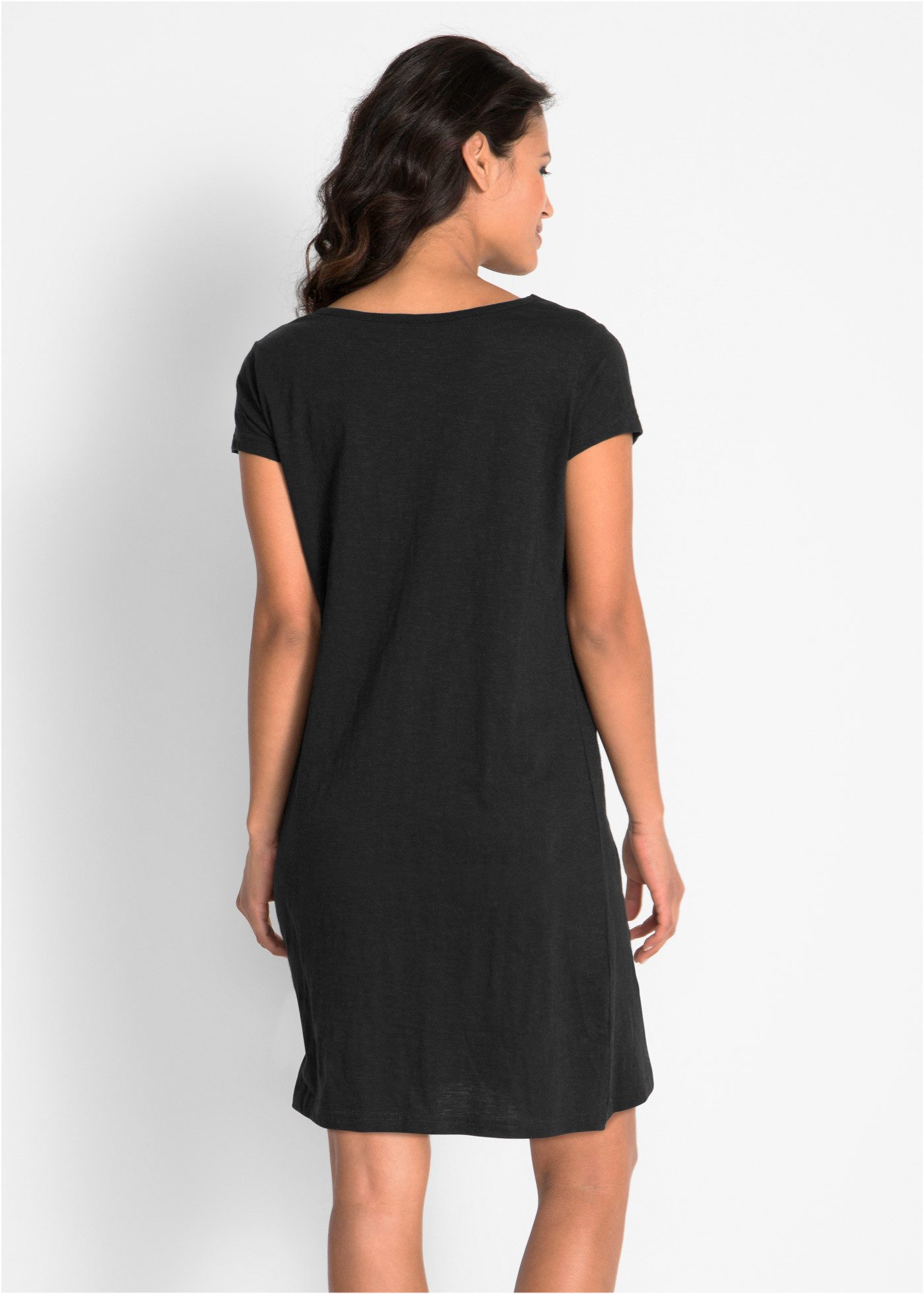 bonprix Jerseykleid für den Alltag, aus Baumwolle, schmale Passform, knielang